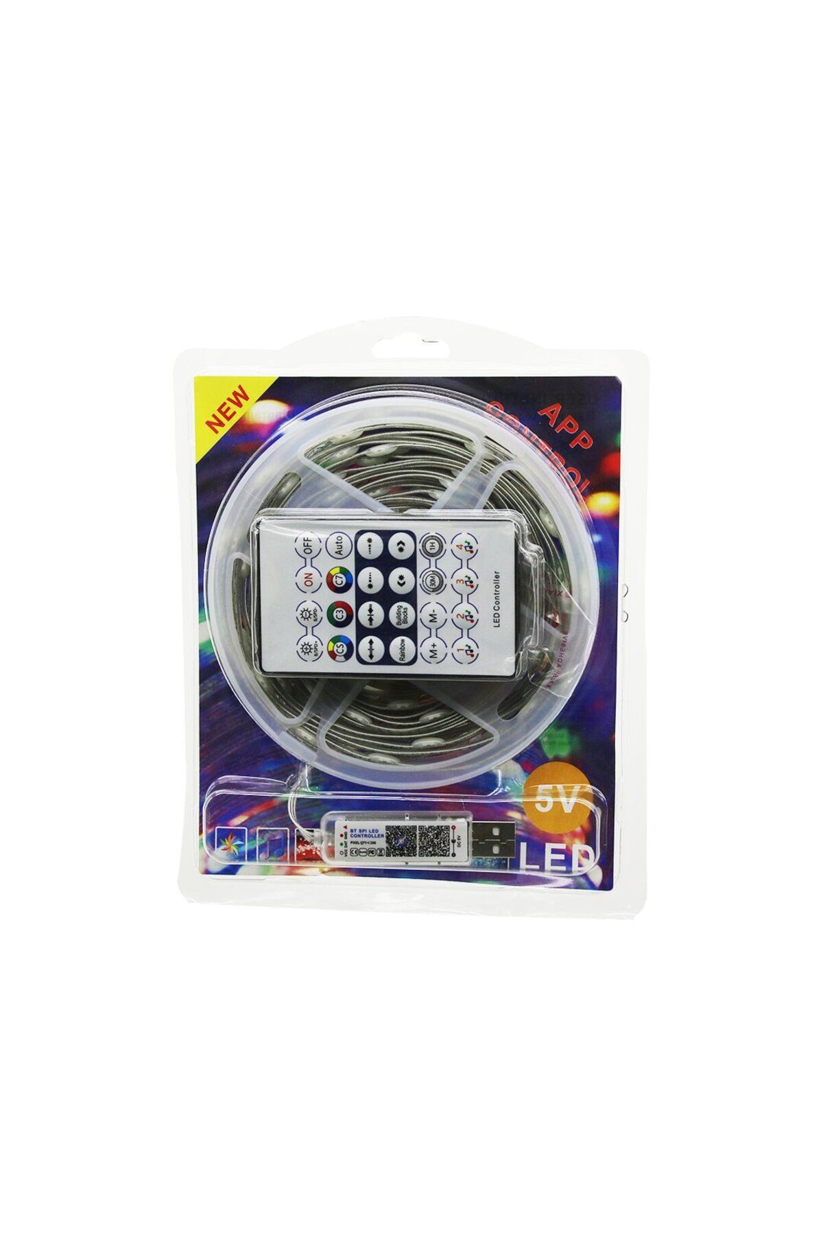 feifei 9MT KUMANDALI - USB Lİ RGB ŞERİT LED 0.4W/M - 20lm/led -20+55°C (4767) - AYS4017-3724