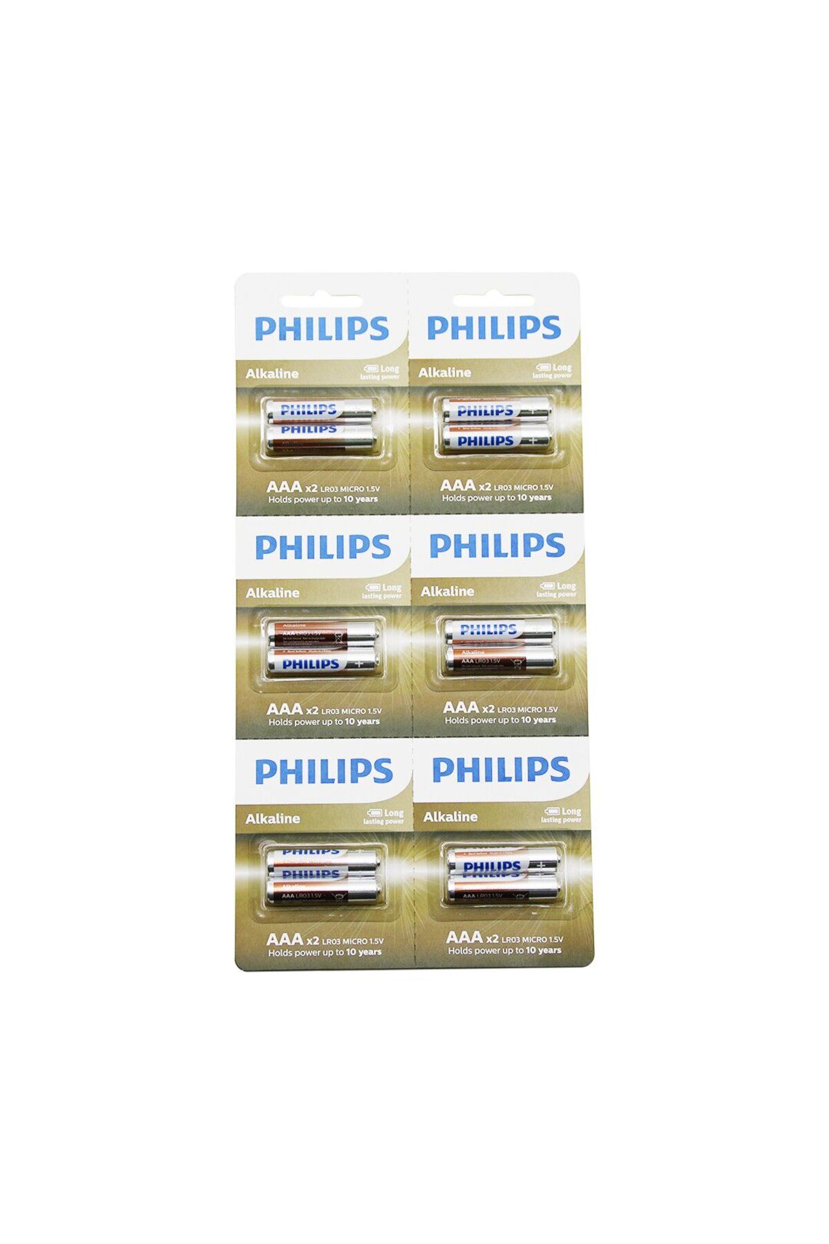 feifei PHILIPS ALKALİNE İNCE - AAA - 1.5V PİL 12PCS= 2Lİ X 6 (4767) - AYS8053-3006