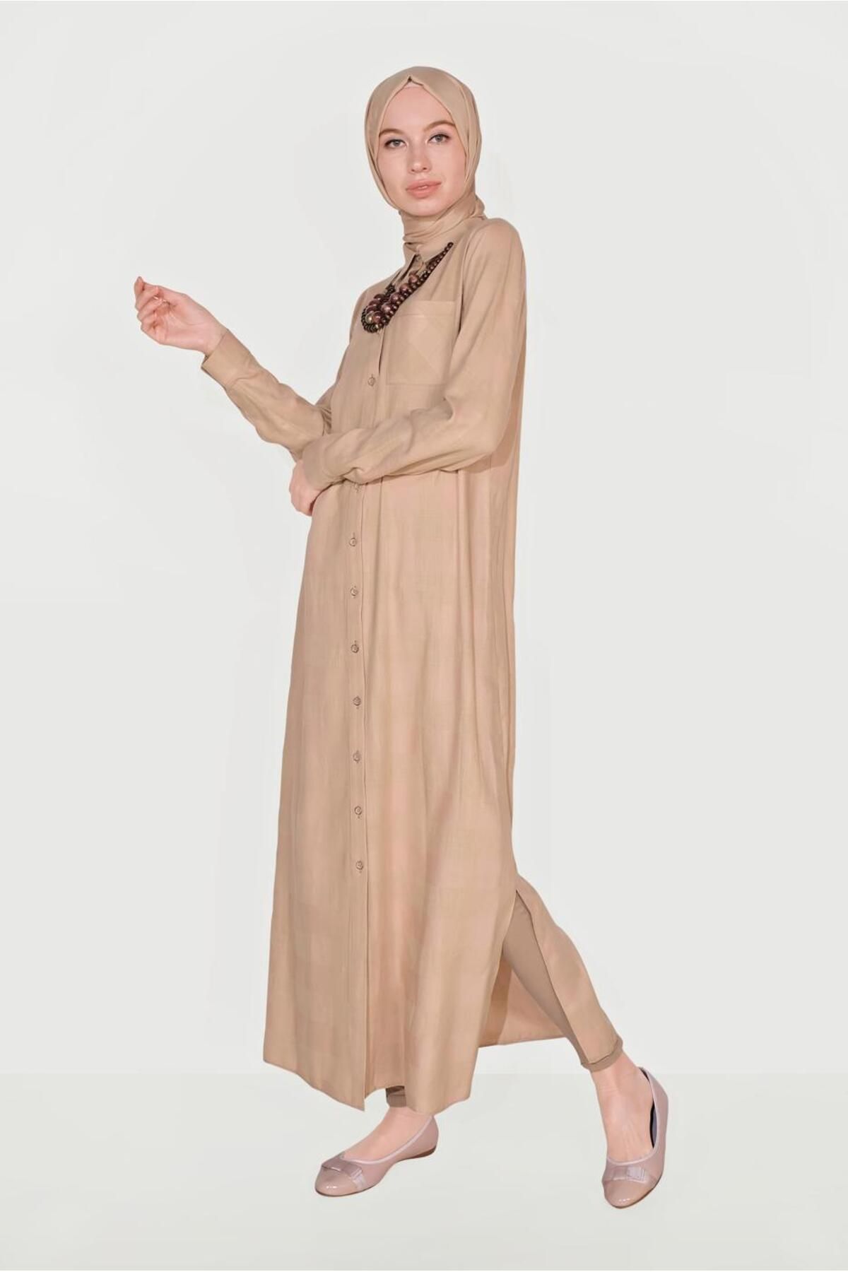 تونیک آستین کف 40709 دکمه دار Alvina