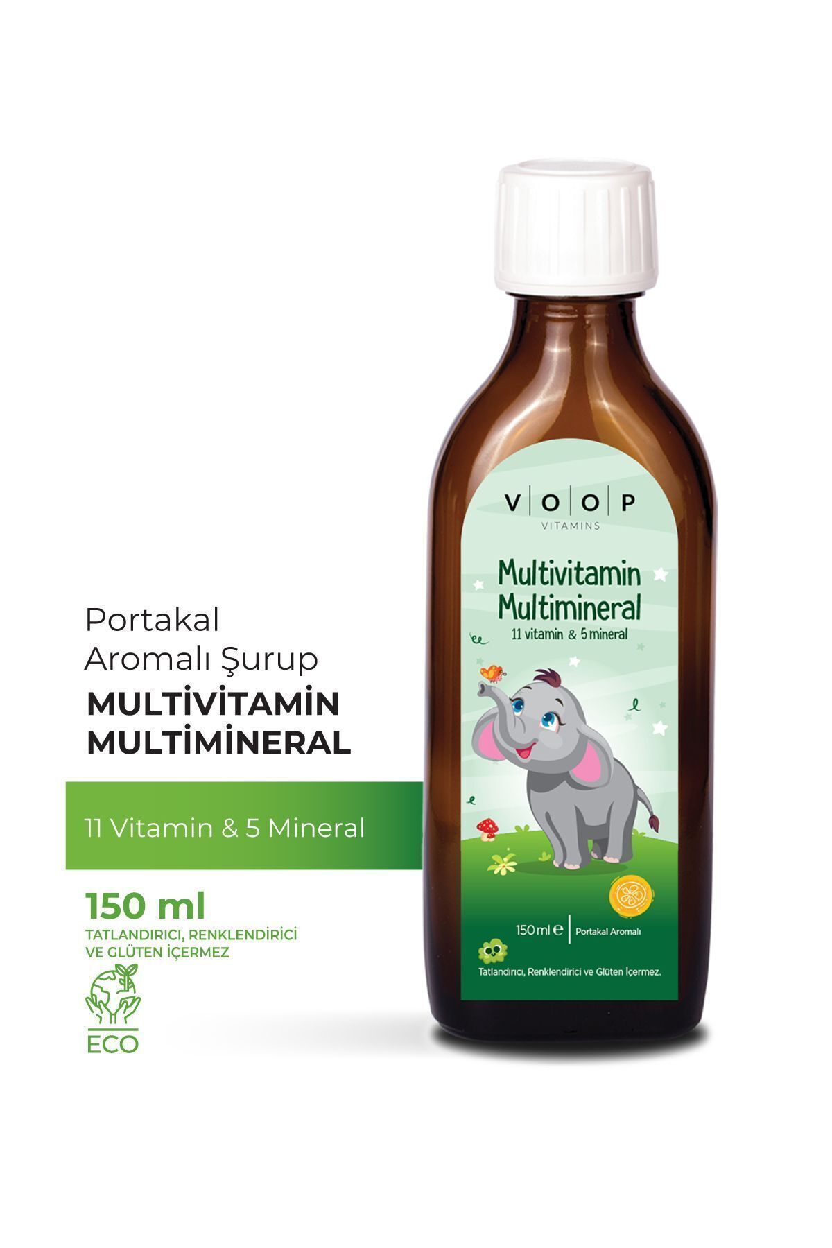 VOOP Multivitamin Multimineral Portakal Aromalı Şurup 150 ml | 11 Vitamin & 5 Mineral