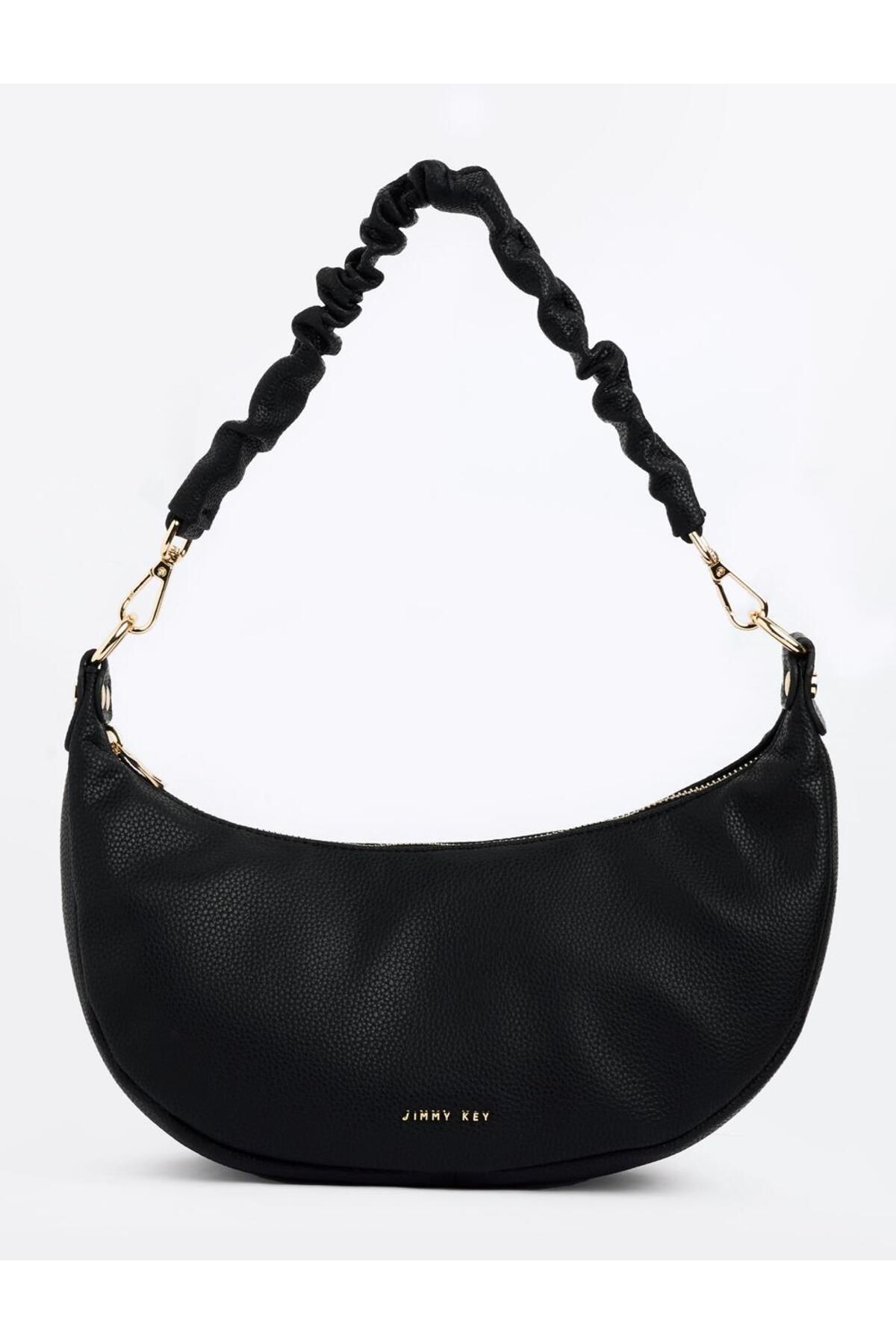 Jimmy Key-Black Logo Detailed Shoulder Bag 4