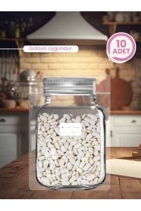 PALPAK Büyük Boy Gümüş Metal Kapaklı Kavanoz Görünümlü Saklama Poşeti 17x27 C...