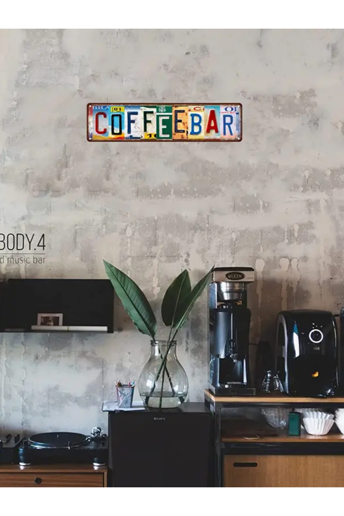 Kahve Bar Ahşap Duvar Tablosu | Retro Tarz | Kafe Dekoru| Kahve Temalı 2
