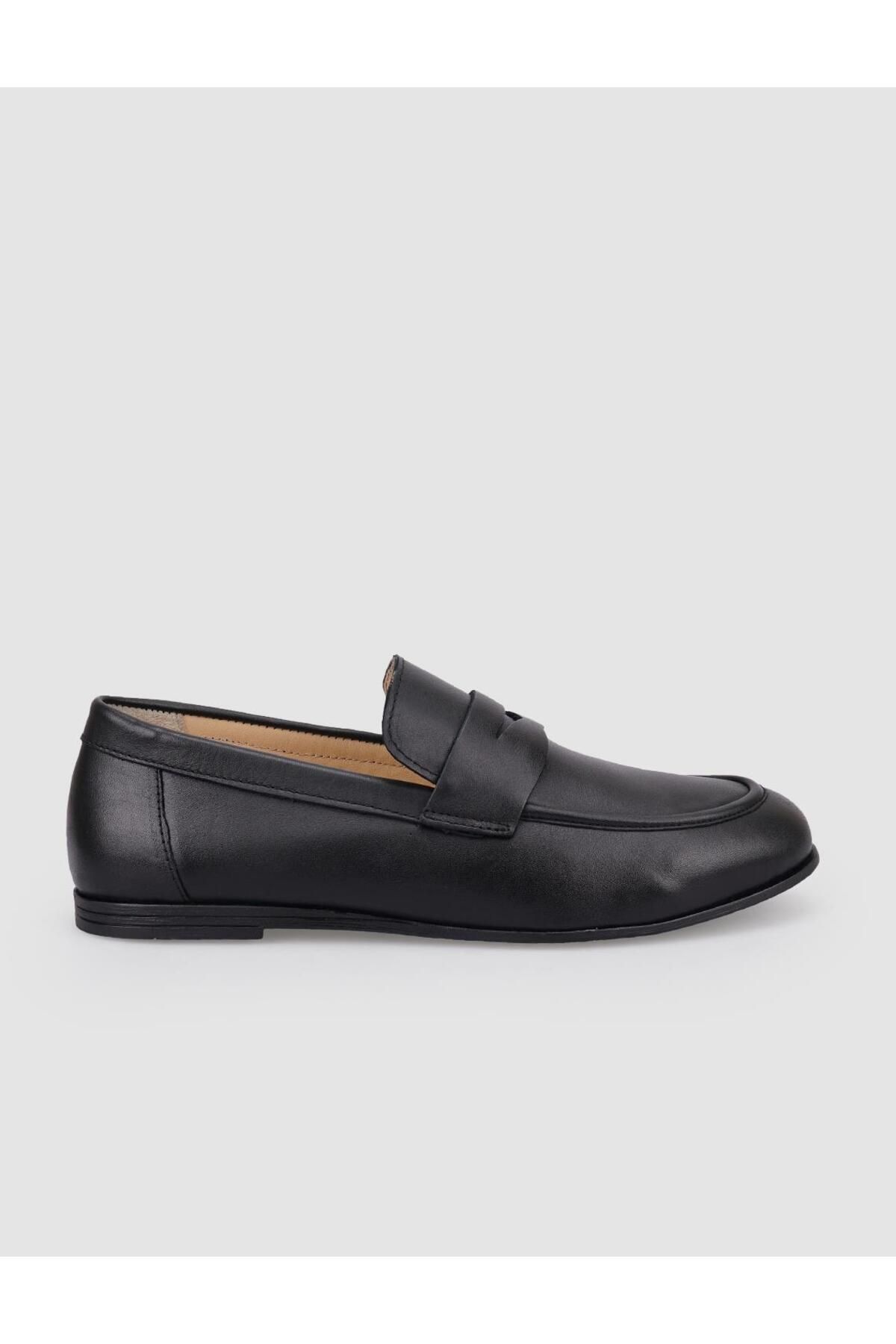 Cabani-Loafer de damă 100% piele naturală neagră 1