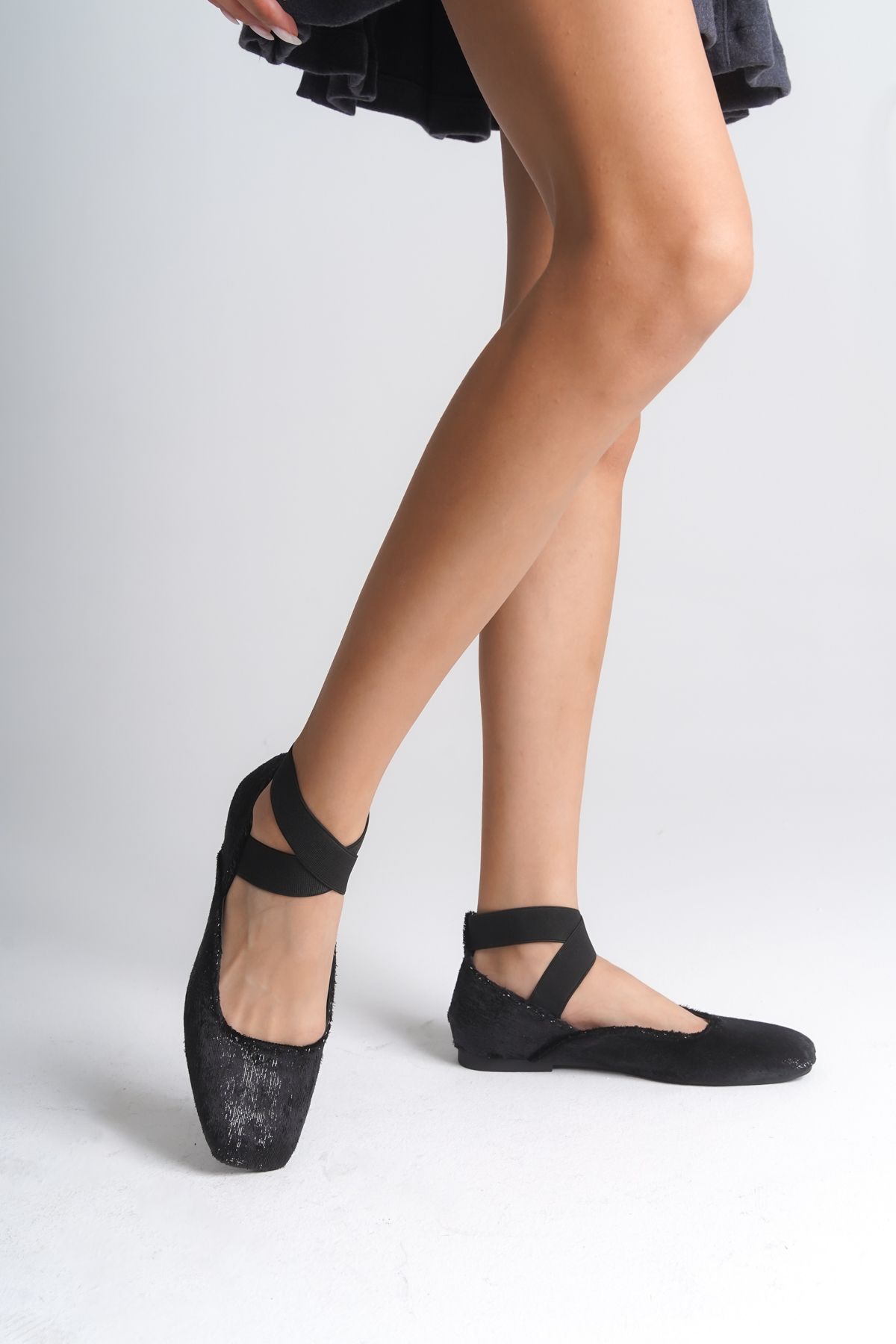 Capone Outfitters-Women's Ballerinas with Elastic Ankle 6