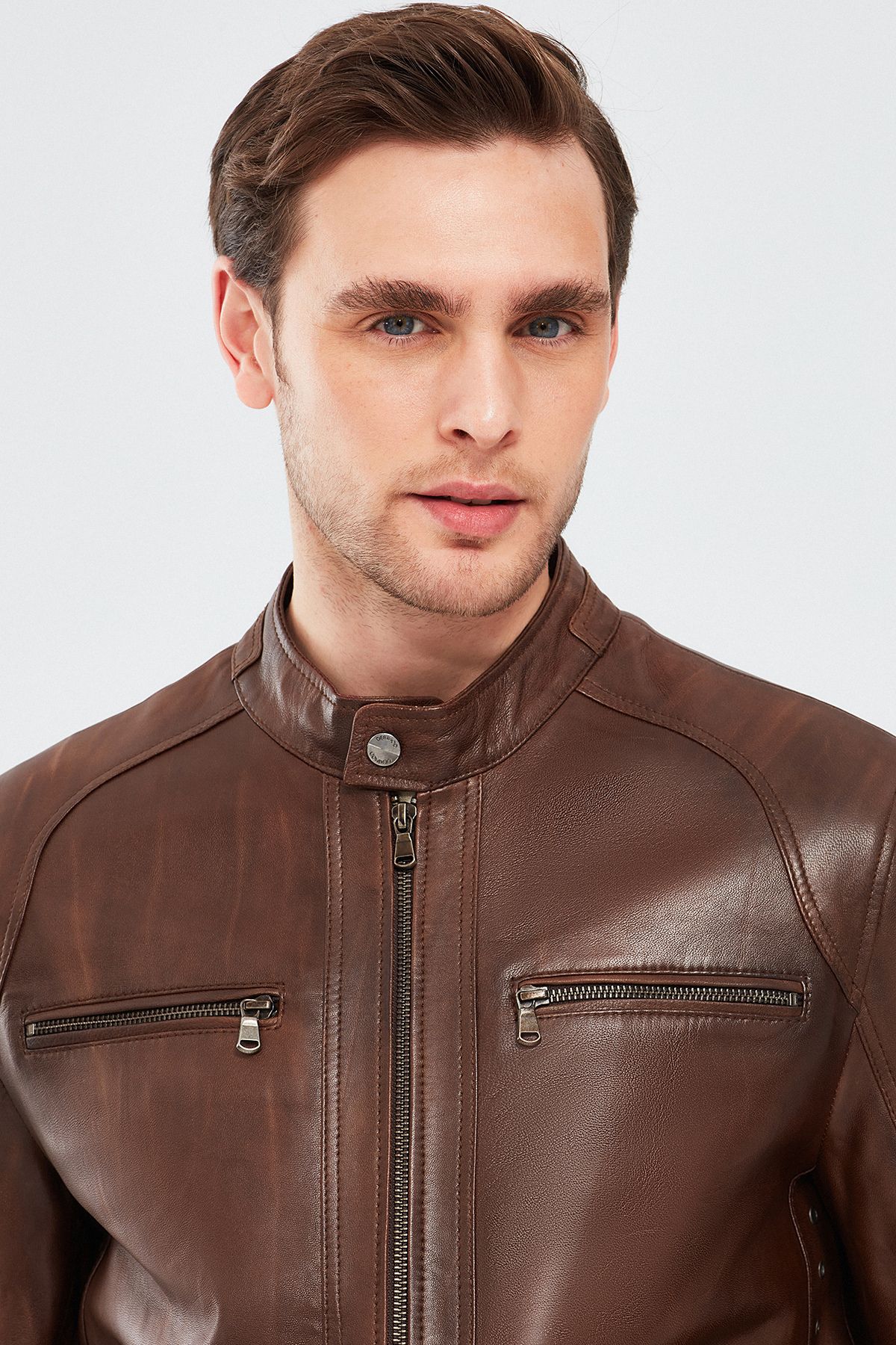 Derimod-Alanzo Men's Leather Coat Brown - 23wge6330nc 5