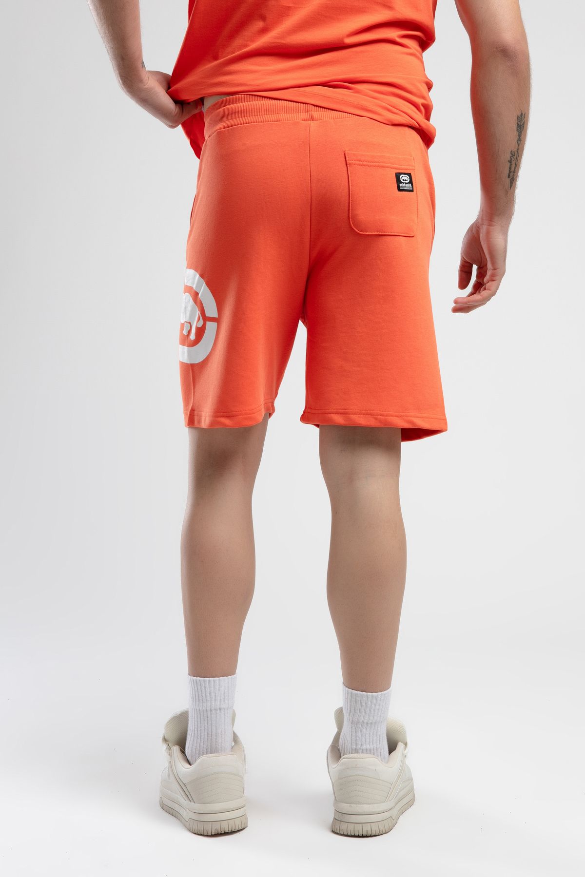 ECKO UNLTD-Trinity Orange Knitted Shorts Embroidered Standard Fit Men's Knitted Shorts 4