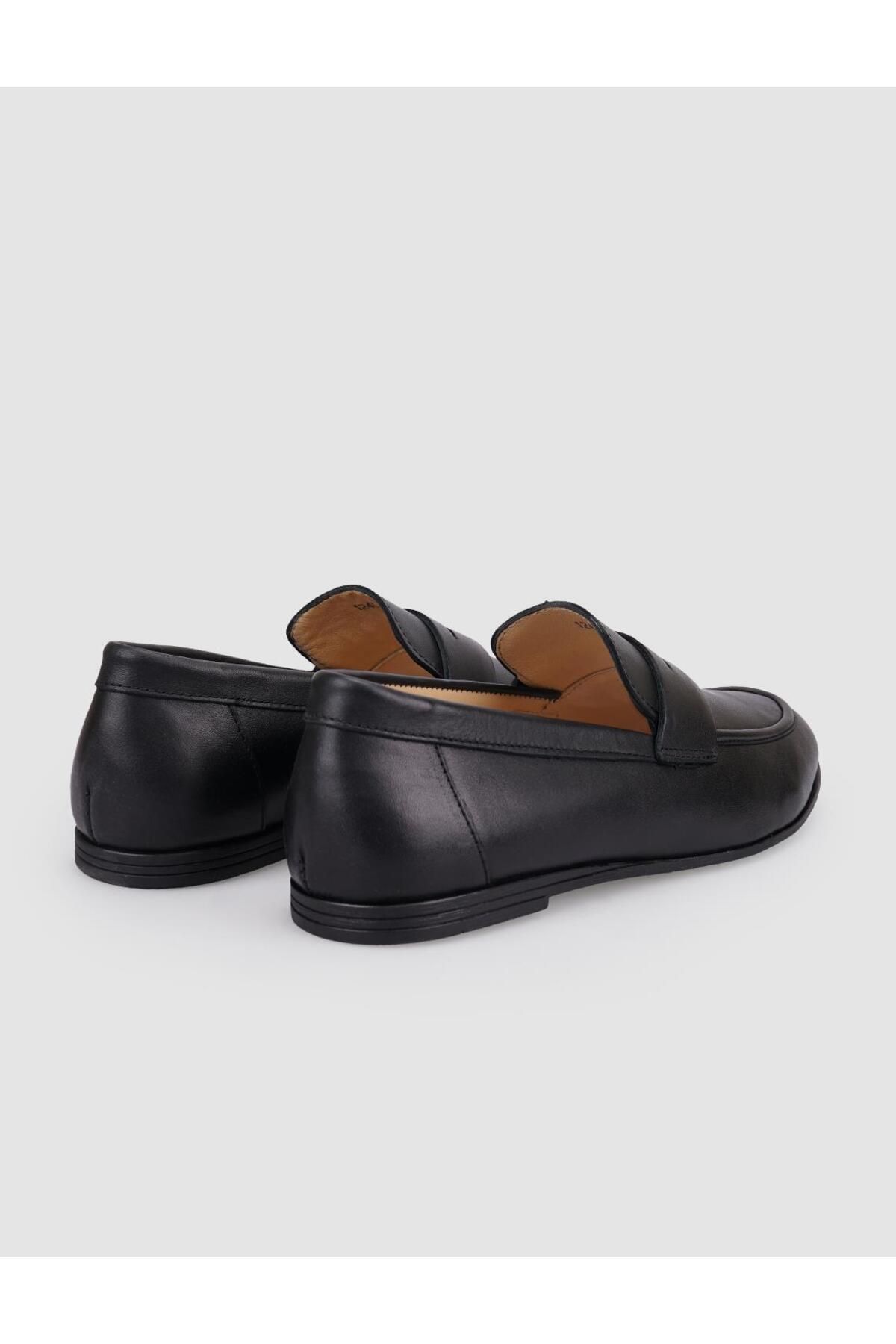 Cabani-Loafer de damă 100% piele naturală neagră 3