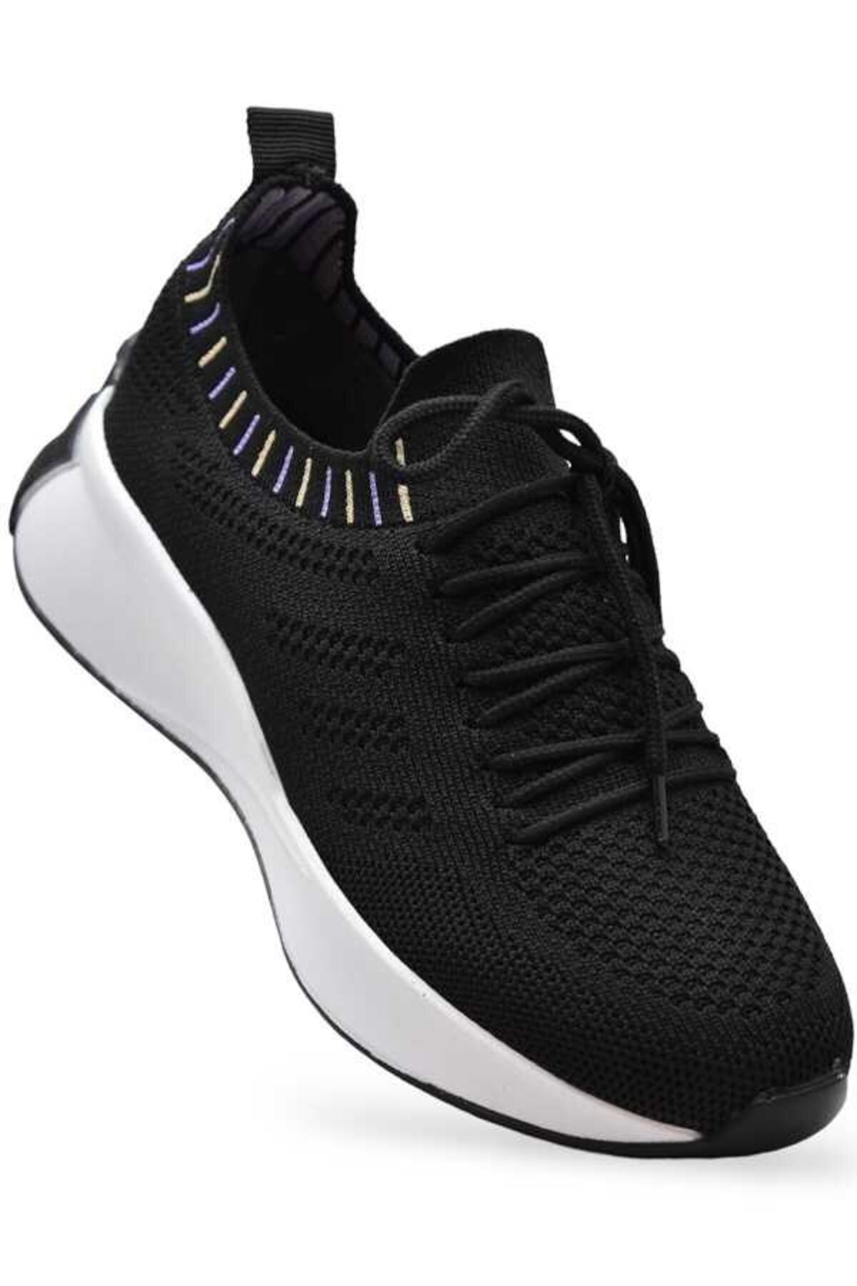 Günlük Rahat Konforlu Siyah Triko Ortopedik Kadın Spor Ayakkabı Sneaker