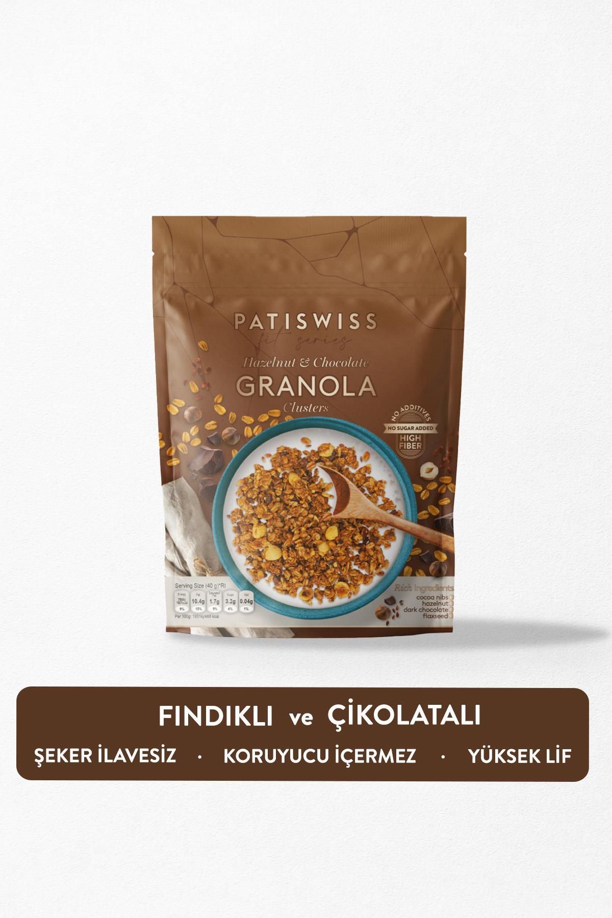 Patiswiss Kakao Nibli,fındıklı,çikolatalı Granola Doypack 200 G