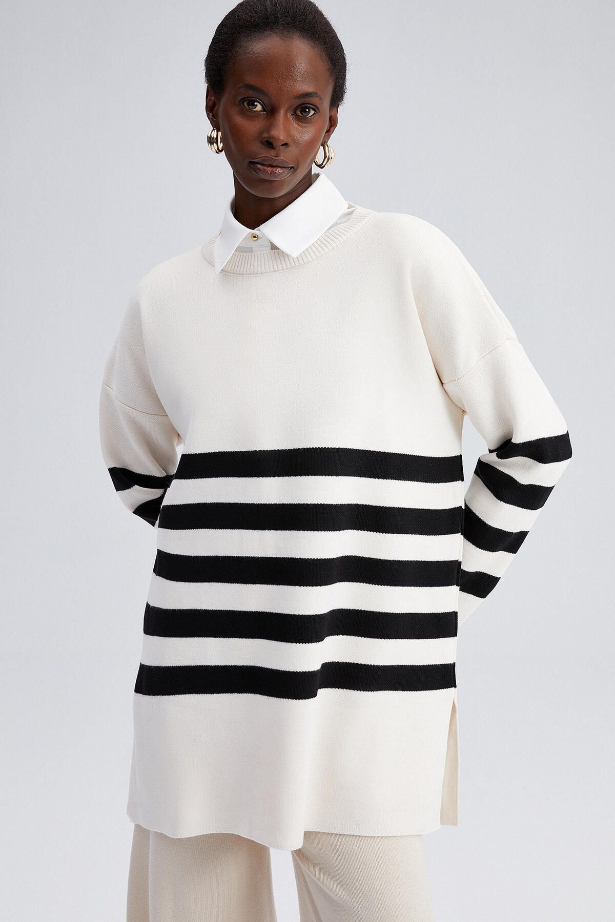 Touché Privé-STRIPED KNIT TUNIC 3