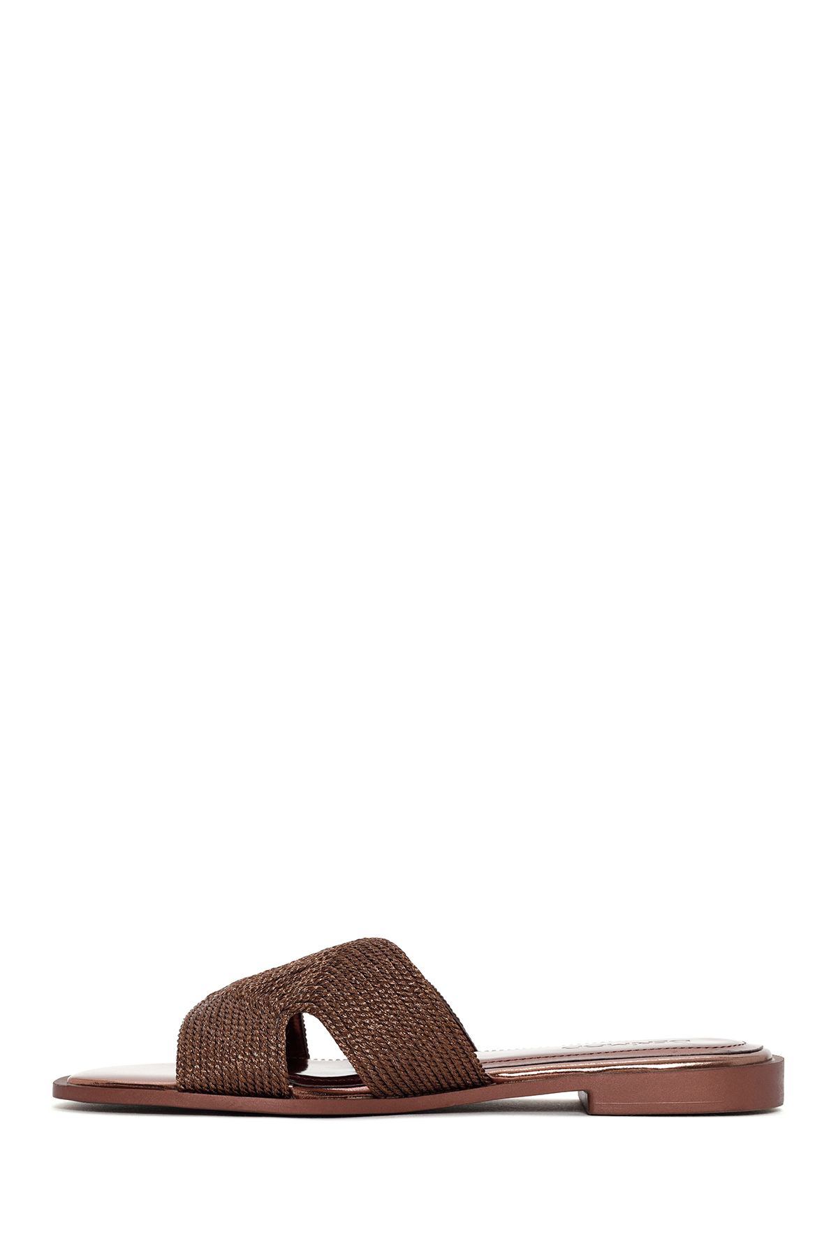 Derimod-Bronze Colored Women's Knitted Slippers - 24sfe480029 2