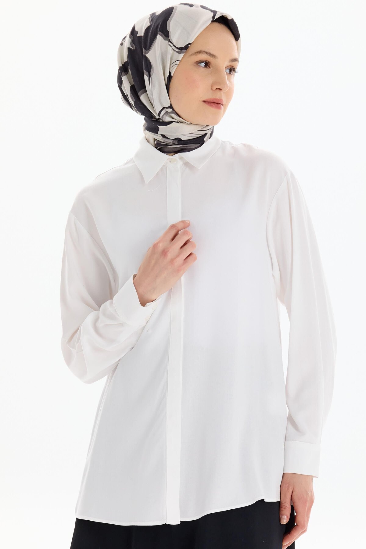 پیراهن ویسکوز آستین کوتاه - کتان Tuğba