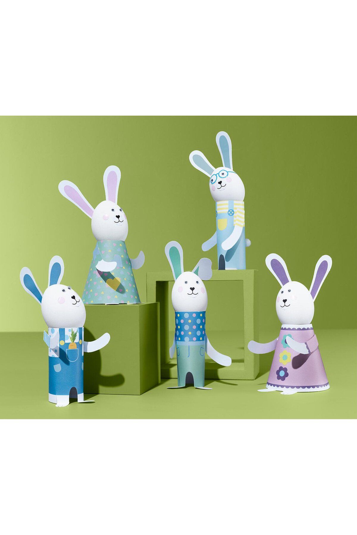 Tchibo-Easter Craft Kit Bunny Family, White Combo 1