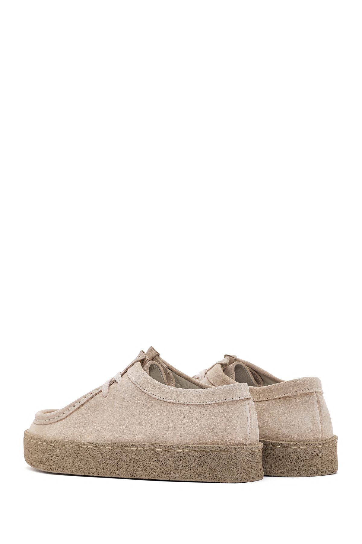 Derimod-Beige Suede Leather Women's Masculine Shoes - 24sfd420310 5
