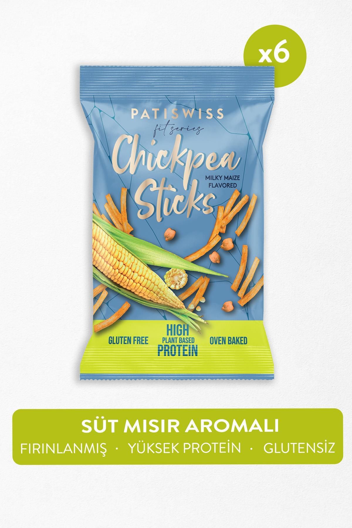 Patiswiss Süt Mısır Aromalı Çubuk Nohut Cipsi 50g X 6 Adet