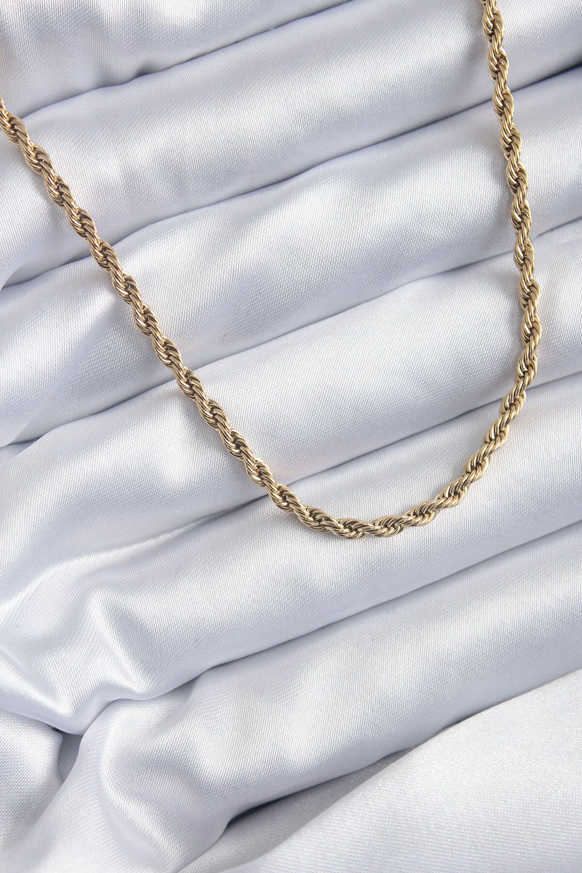 MMB Boutique 316L Çelik Gold Renk 60 cm Burgu Model Kadın Kolye