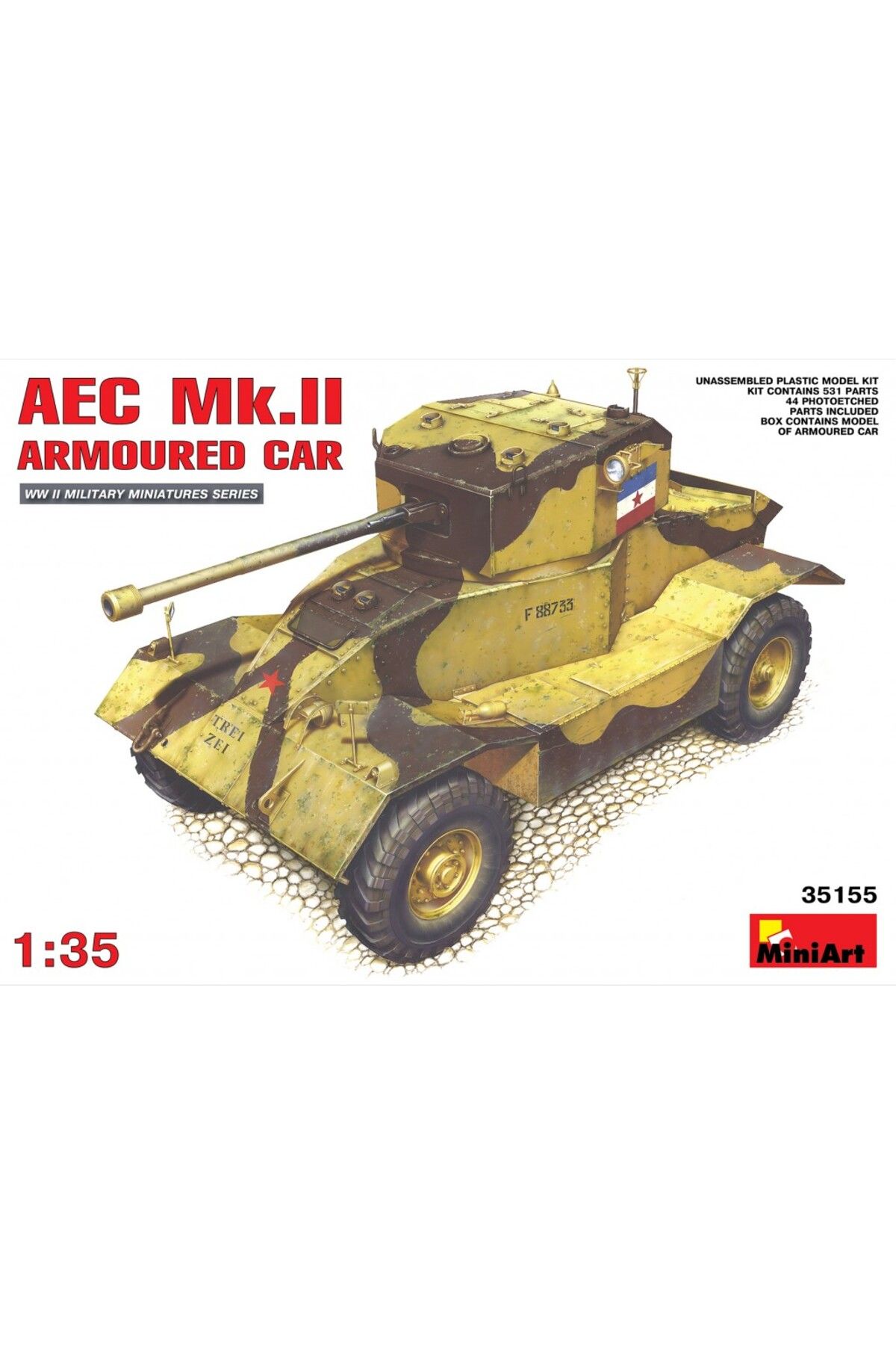 ماکت مردانه و زنانه 1:35 وسیله نقلیه زرهی AEC MK II MiniArt