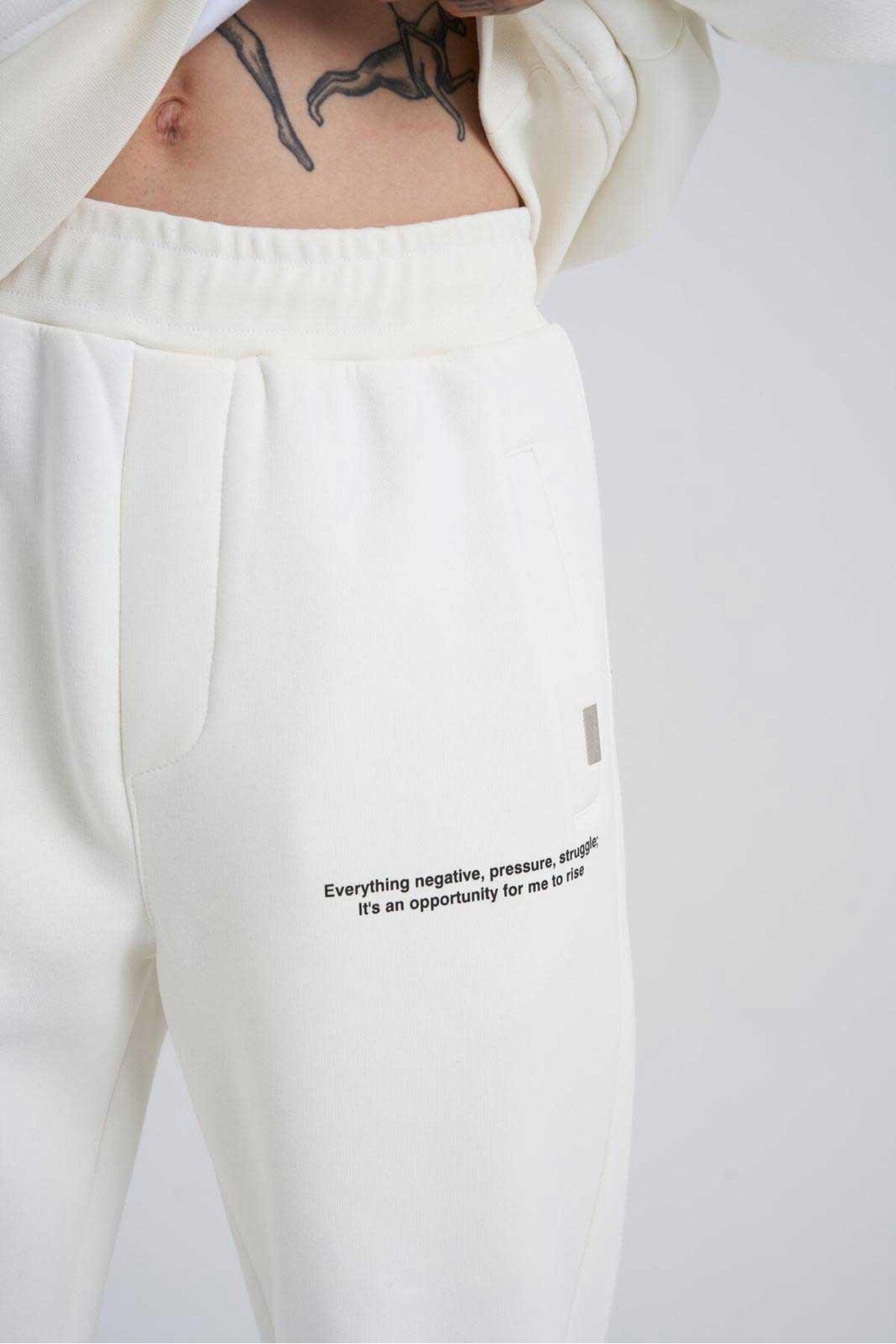 Machinist-Ανδρικά Follow Your Printed Oversize Ecru Sweatpants 3