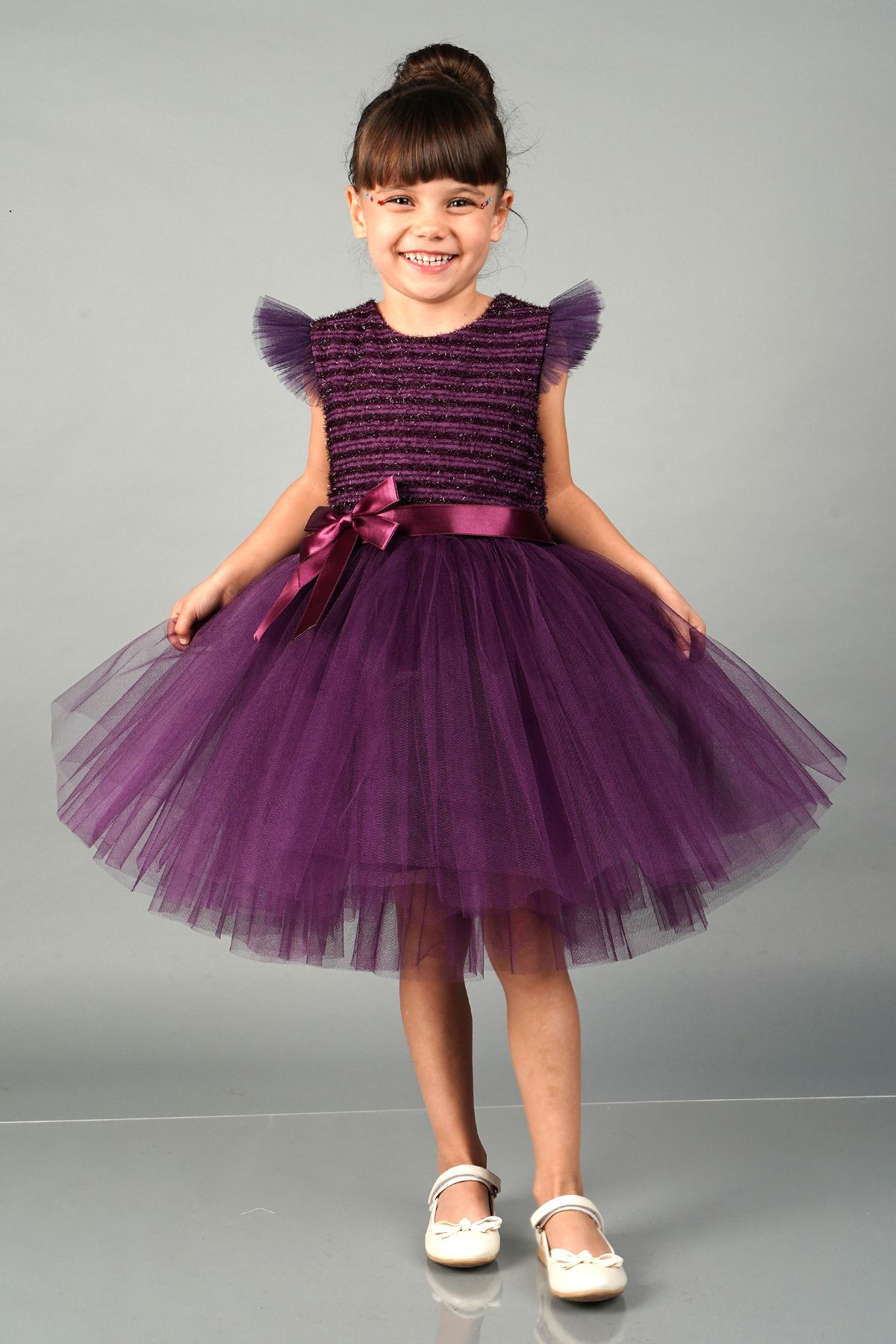 Mixie-Girls' Evening Dress with Purple Tulle - Party Dress 2