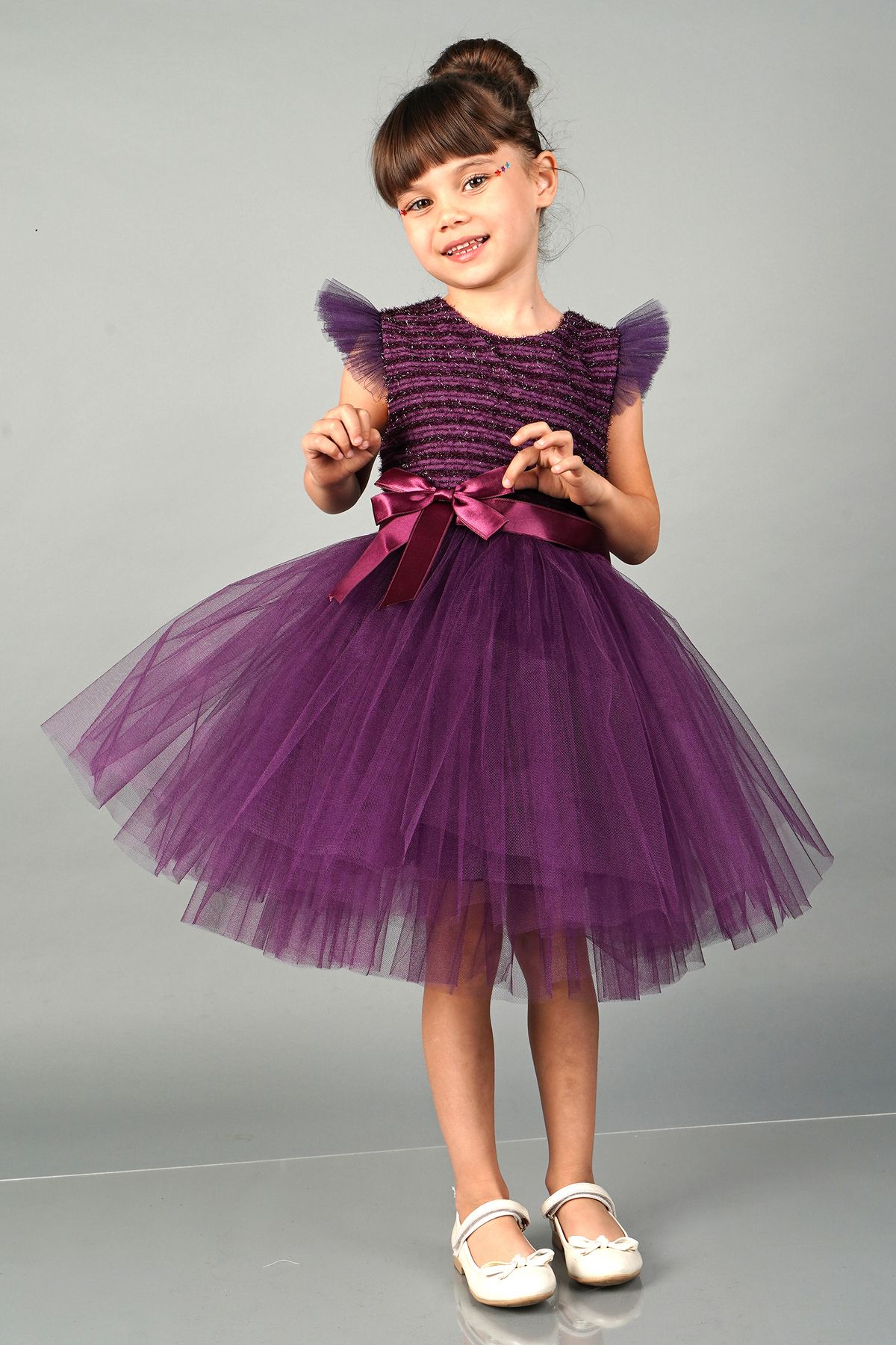 Mixie-Girls' Evening Dress with Purple Tulle - Party Dress 6