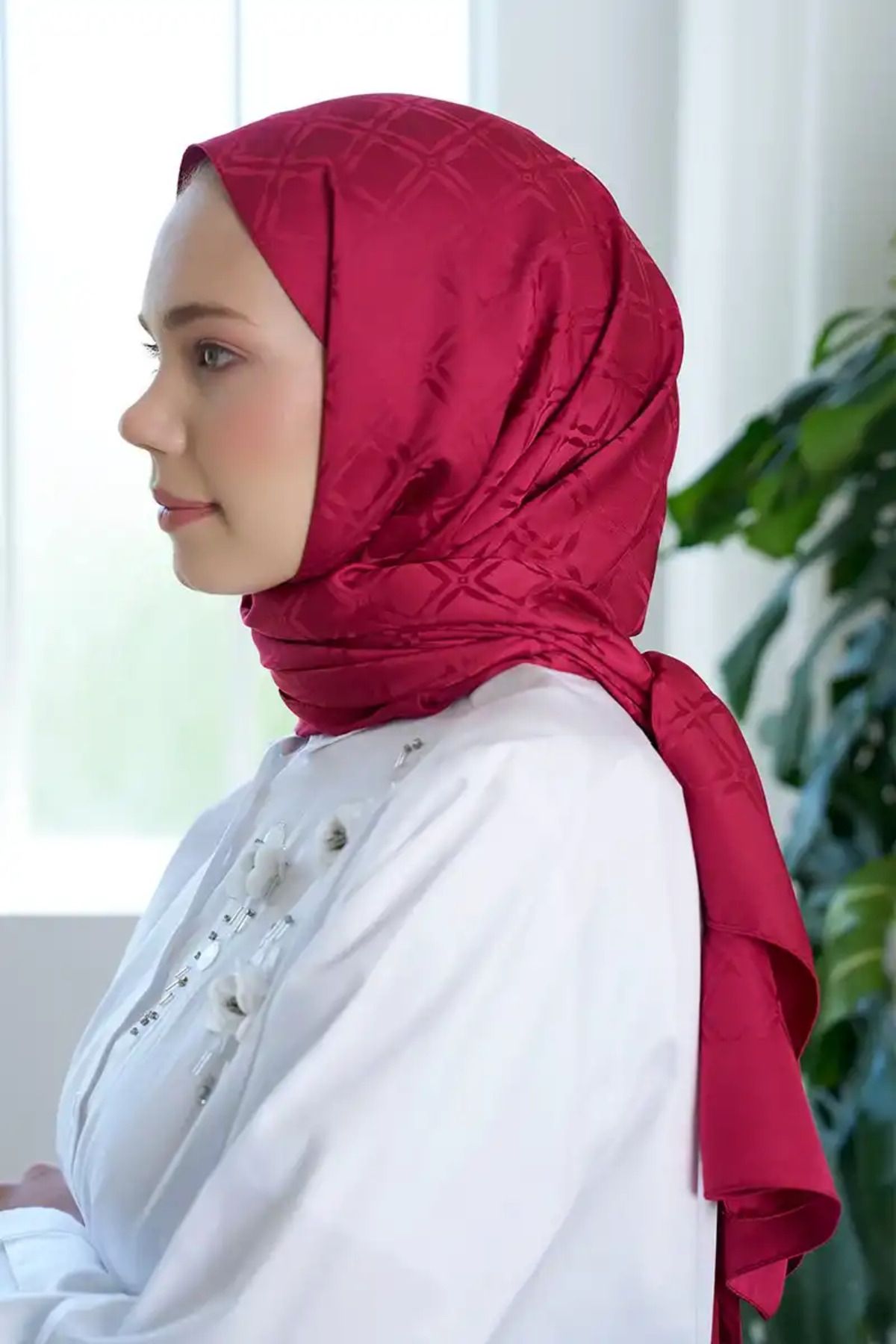 Madame Polo-Raspberry Timeless Square Patterned Collection 3