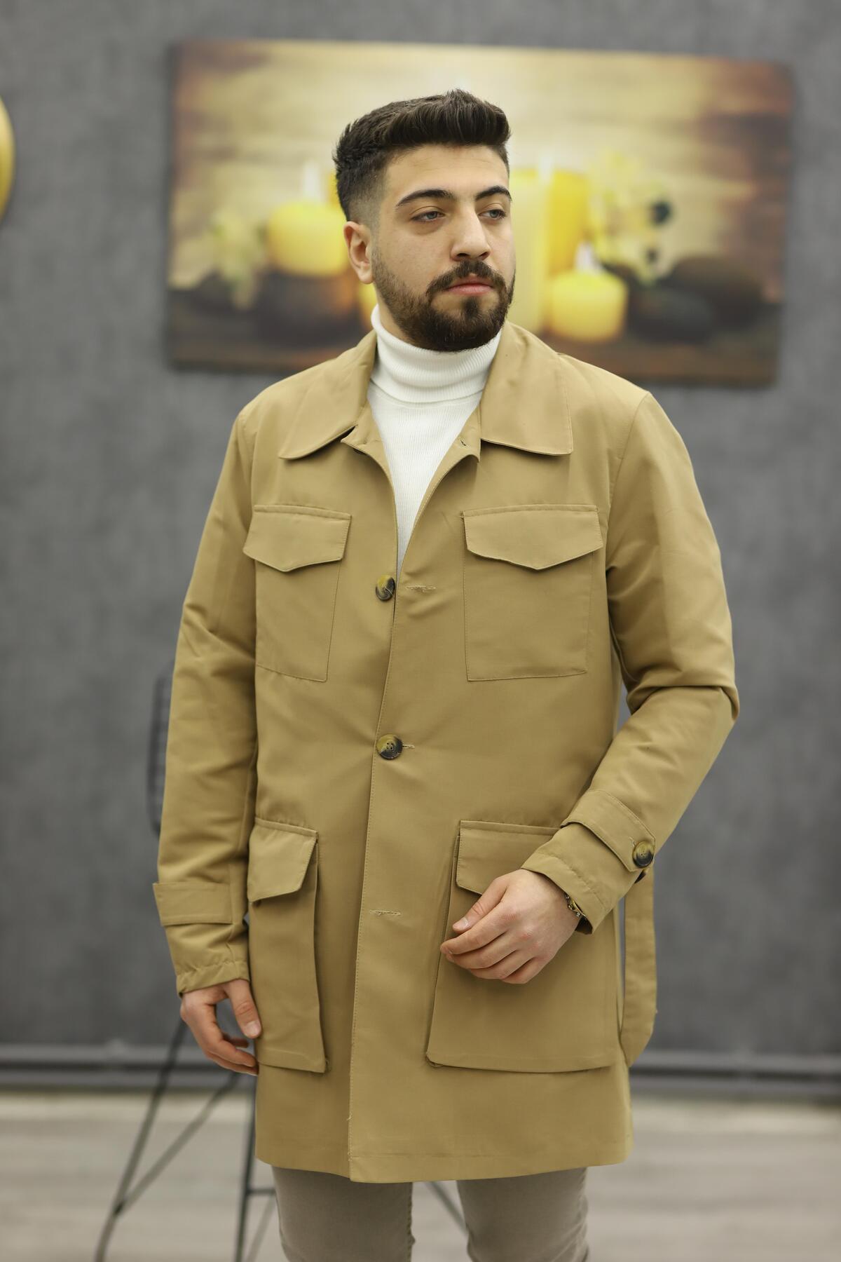 LOOK MAN 6131 Trençkot(camel) görsel 3