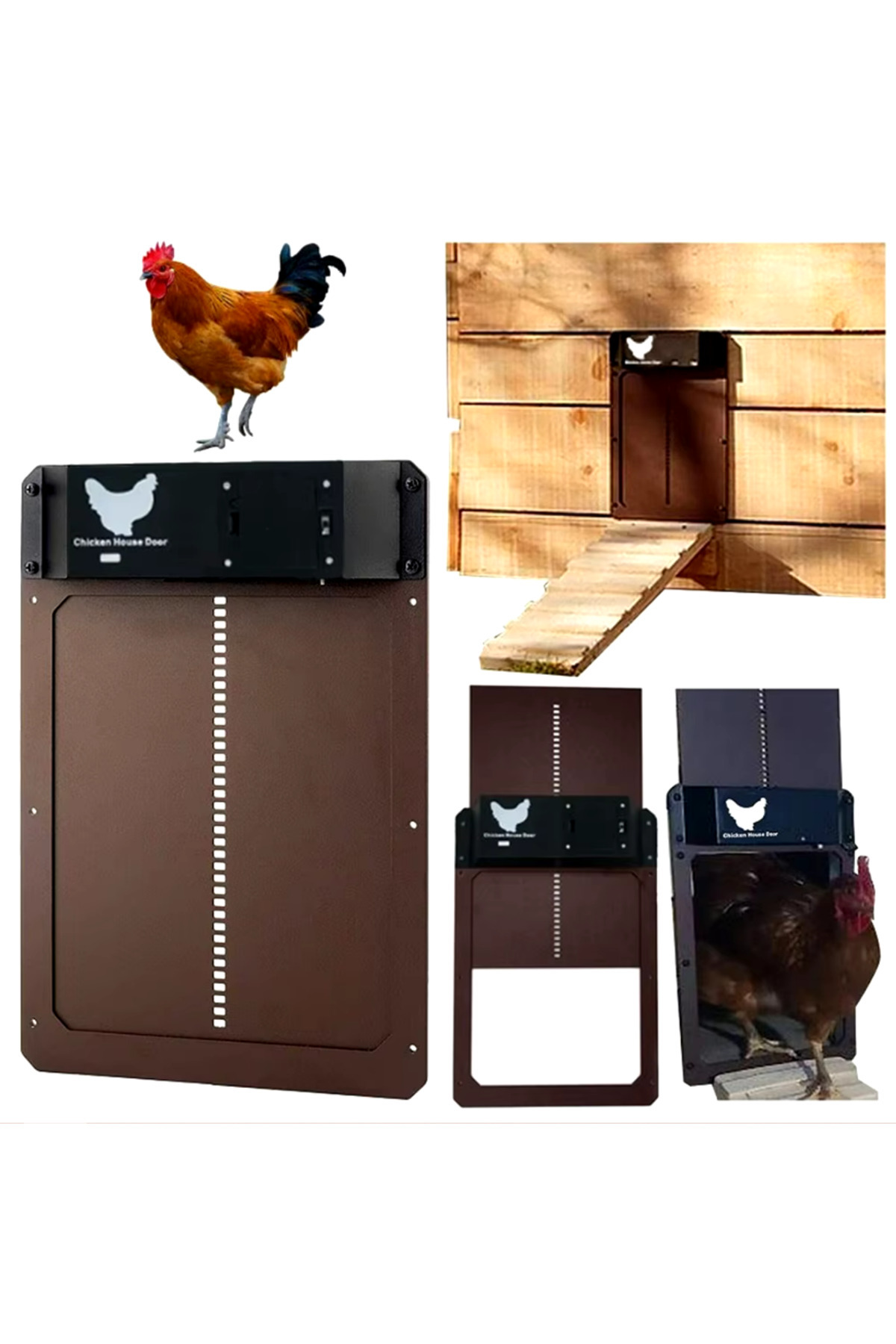 SYNOPE Otomatik Tavuk Kümesi Kapısı Işığa Duyarlı Otomatik Kümes Kapısı Tavuk Evcil Hayvan Kapısı