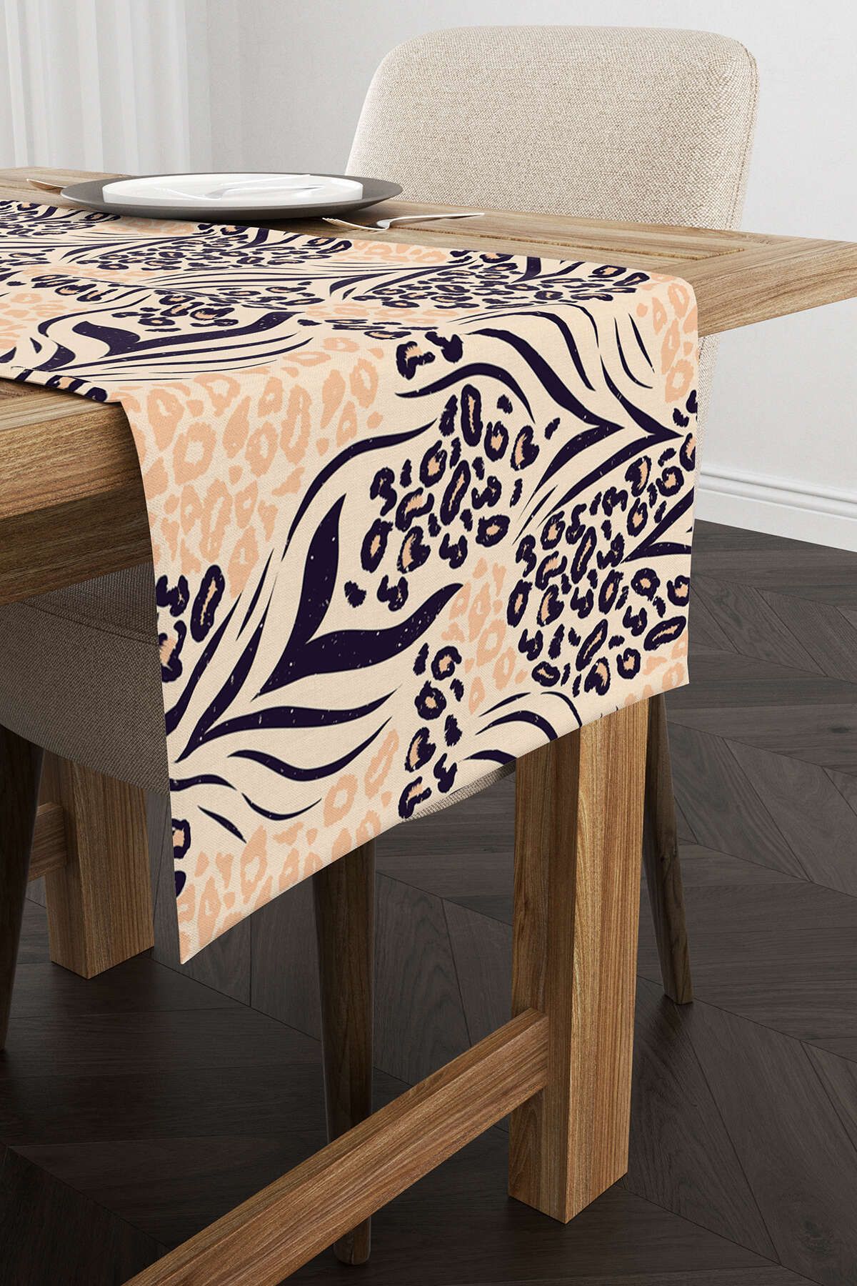 Cango Home-Καφέ Μαύρο Leopard Pattern Digital Printing Runner - Cgh347-rn 2