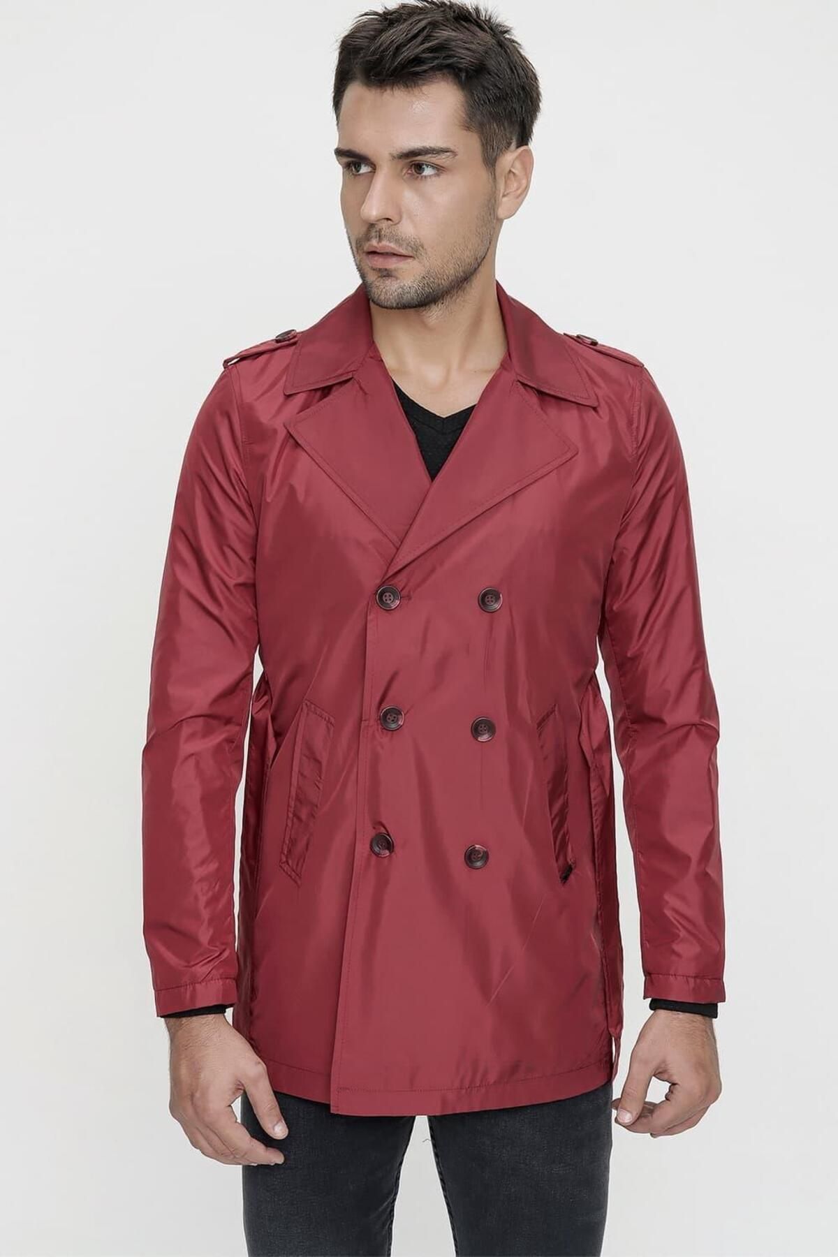 Efor Prd 029 Slim Fit Bordo Spor Pardösü