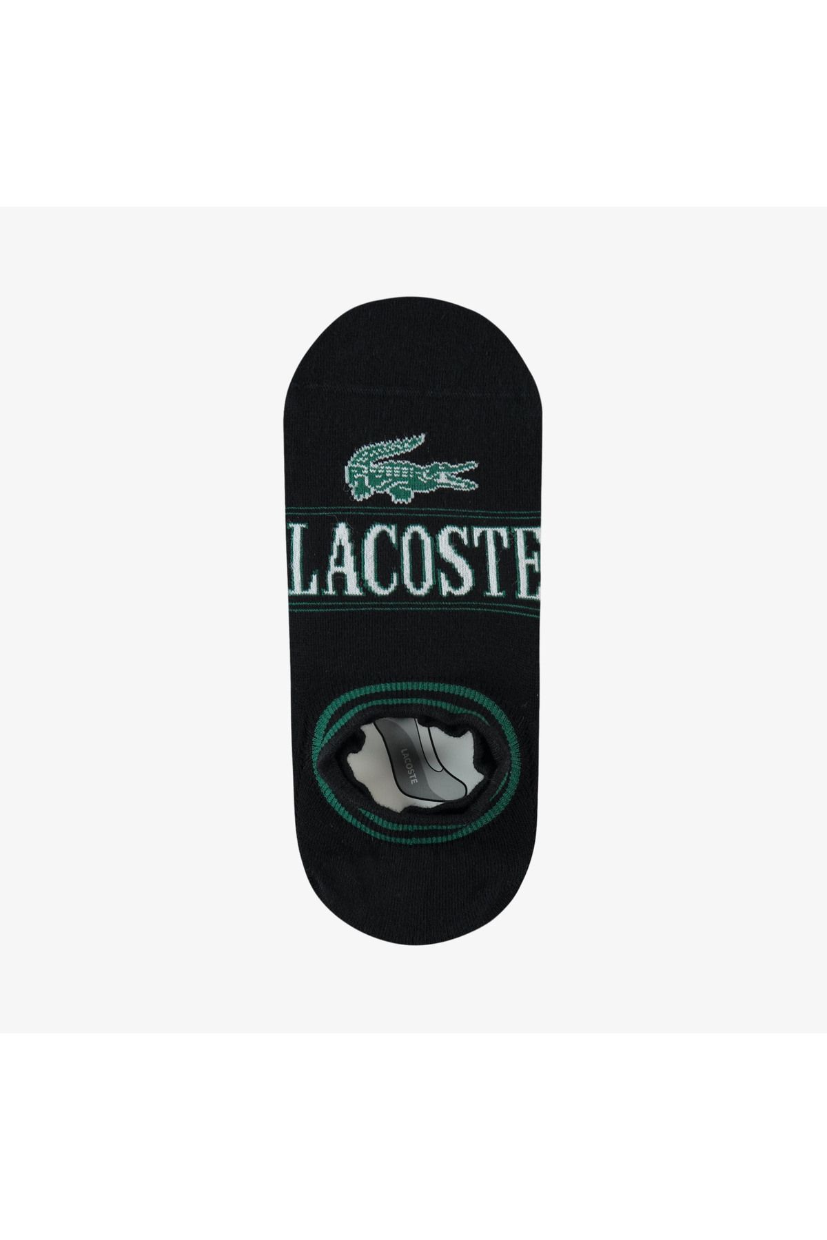جوراب مشکی مردانه سیاه چاپی اورجینال Lacoste
