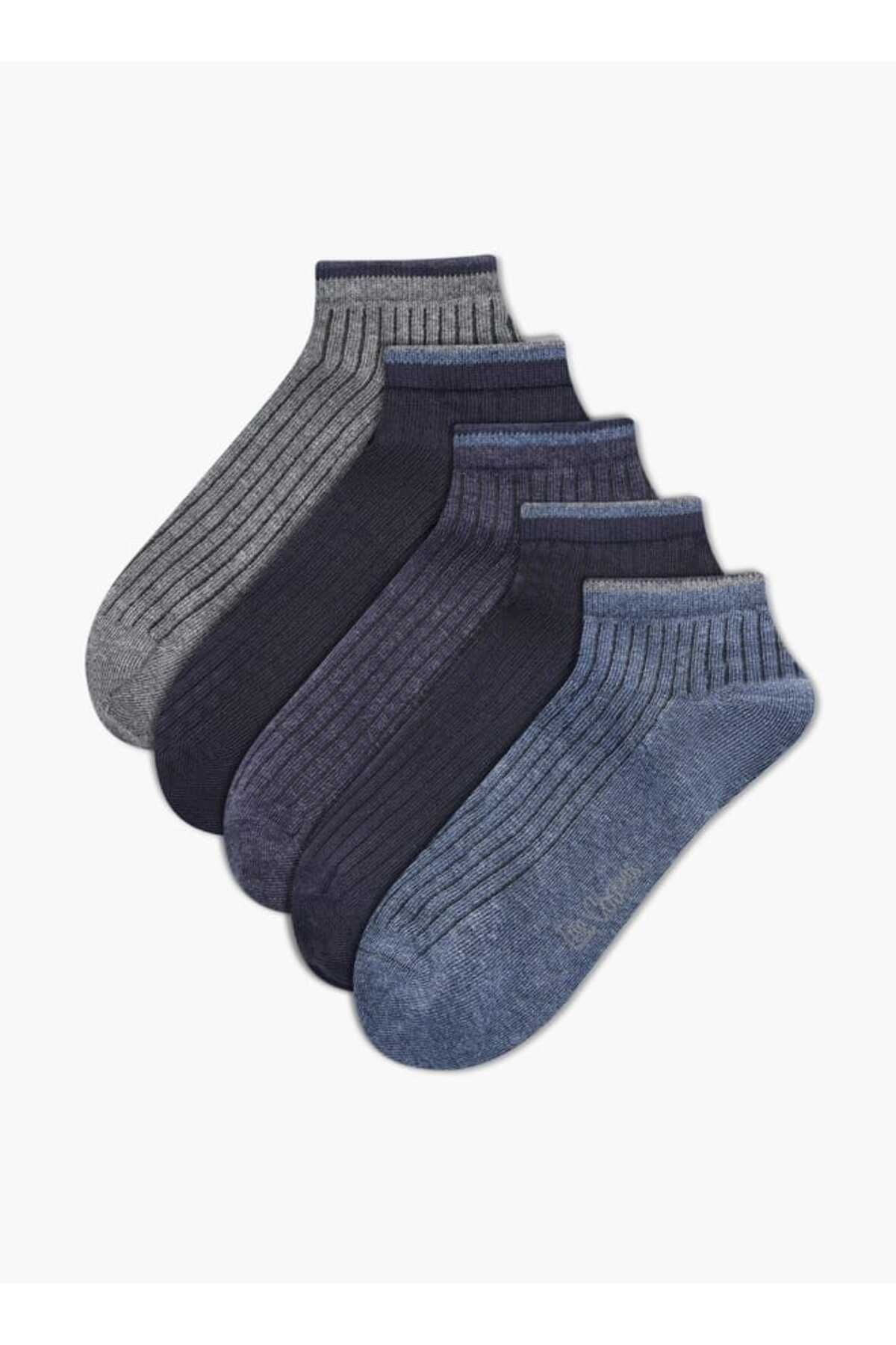 Lee Cooper-Textured Ankle Length Socks - Set of 5 1