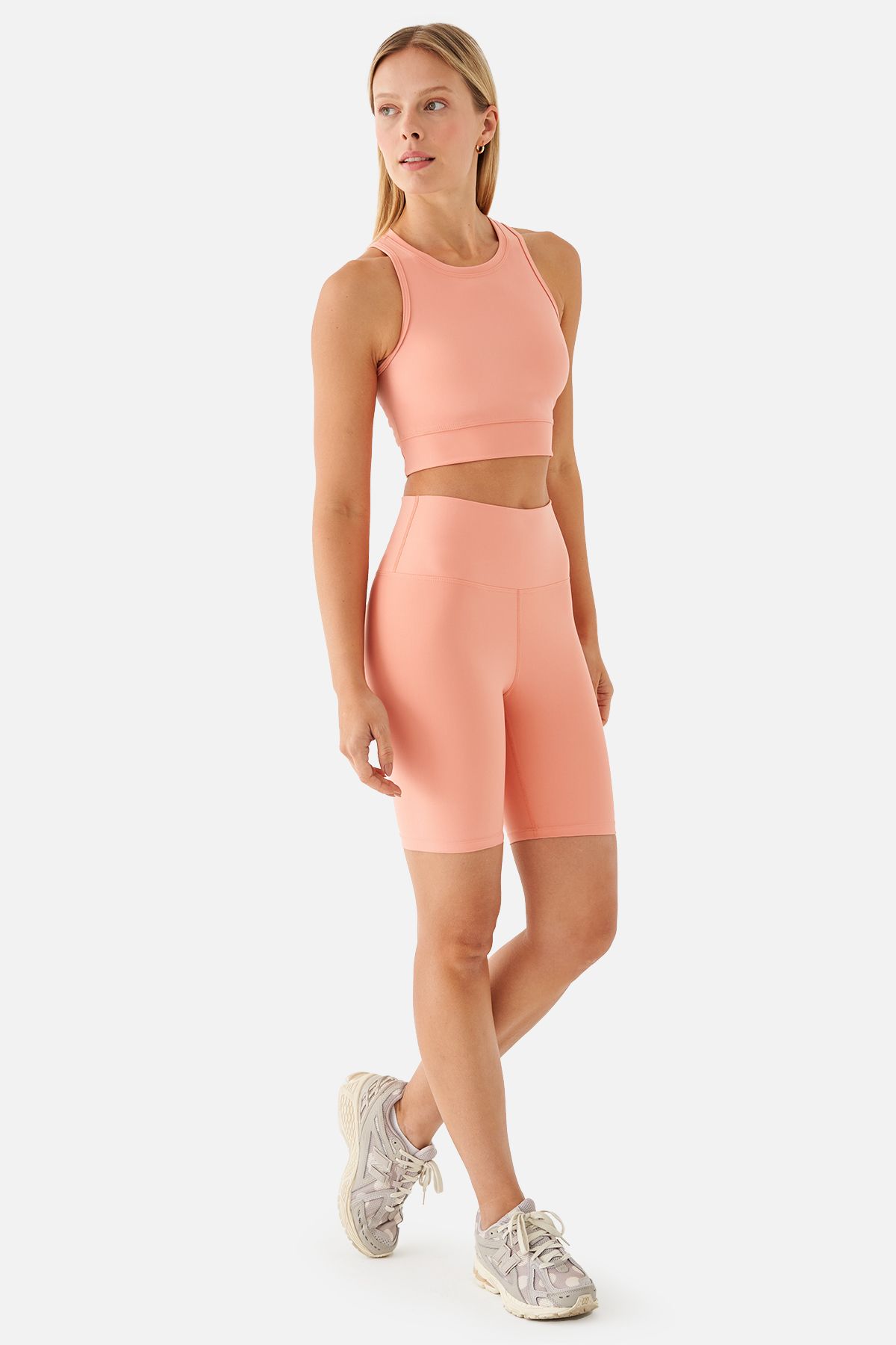 Superstacy-Violet Biker Peach Sports Leggings 3