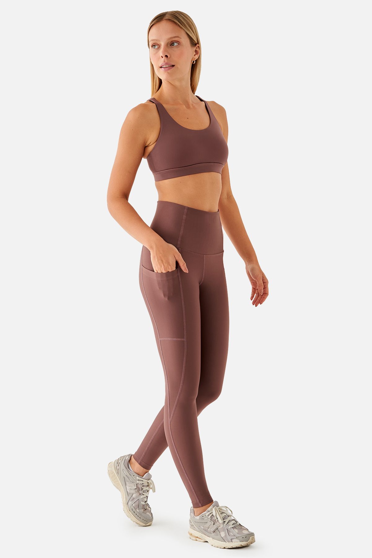 Superstacy-Stella High Waist Pocket Recovery Dark Rose Sports Leggings 2