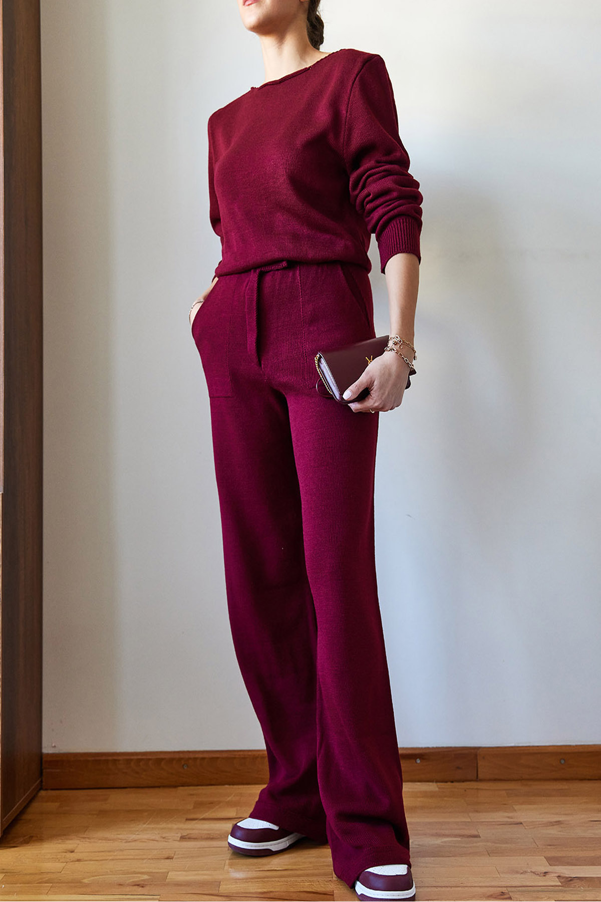 LUCCI Ribbed Knit Co-Ord Set with Crew Neck 4
