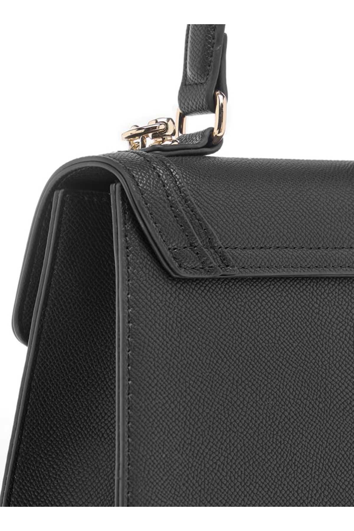 Celeste-Solid Satchel Bag with Flap Closure and Detachable Strap 5