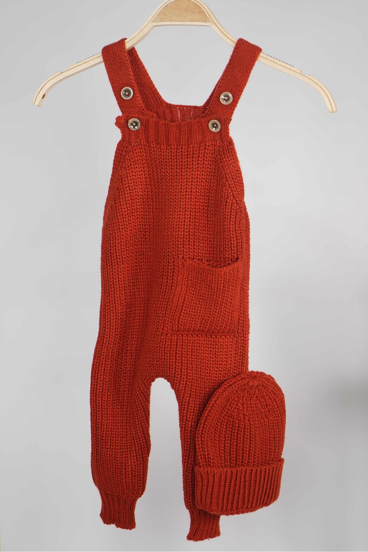 MİNİKO KİDS-Baby Hat Kit 2-Piece Salopette Jumpsuit 4