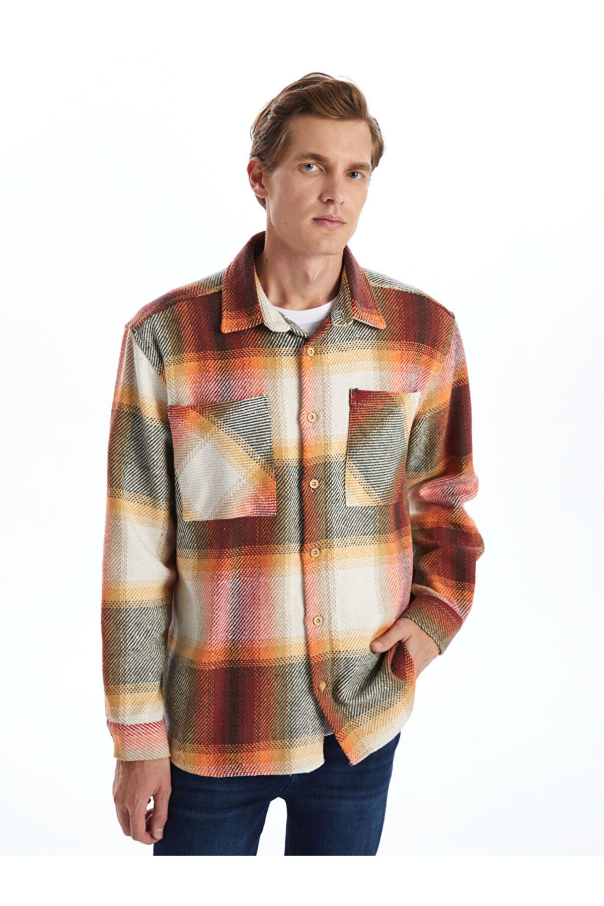 LC Waikiki-Regular Fit Long Sleeve Plaid Men's Lumberjack Shirt 1