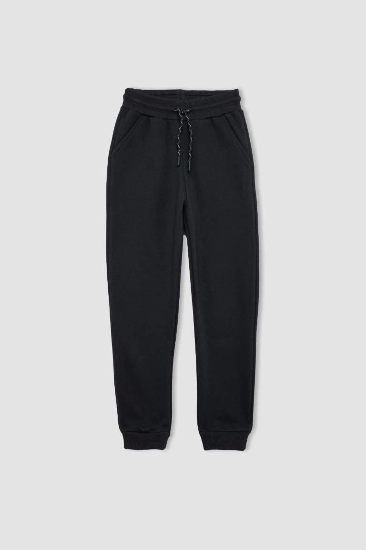 DeFacto-W0773 Anthracite Elastic Waist Pocket Jogger School Sweatpants 7