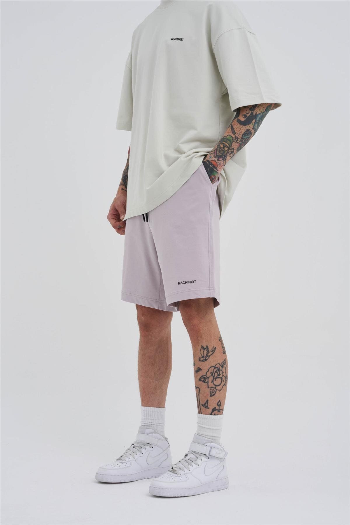 شلوارک و برمودا آبی مردانه یونیسکس Oversize Basic Pocket Grey کوتاه Machinist