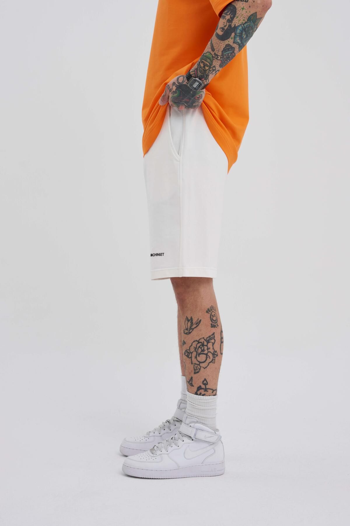 Machinist-Men's Basic Relaxed Ecru Shorts 2