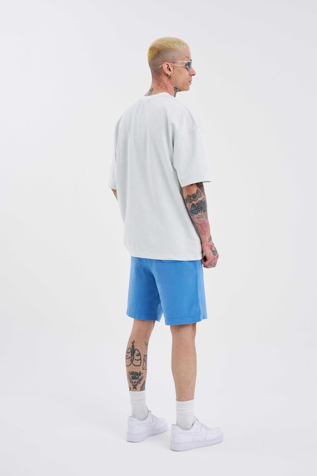 Machinist-Relaxed Washed Luxury Basic Shorts Blue 5