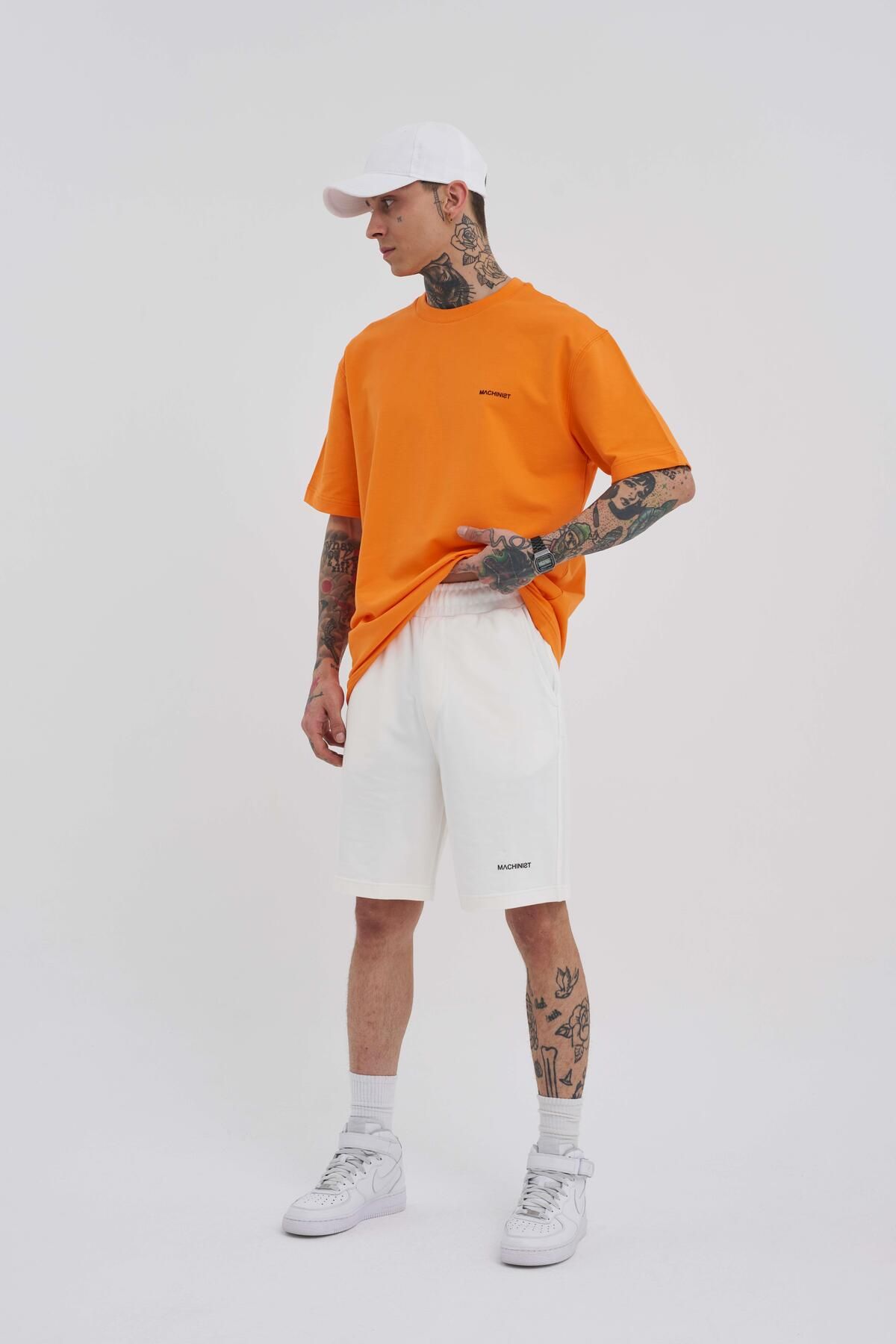 Machinist-Men's Basic Relaxed Ecru Shorts 4
