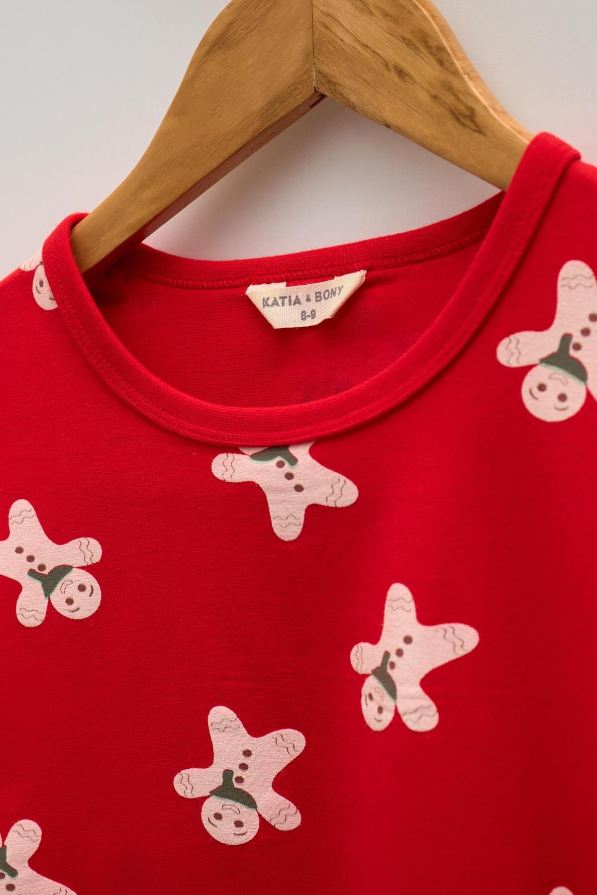 Katia&Bony-Red Children's Pajamas Set - Patterned, New Year 2