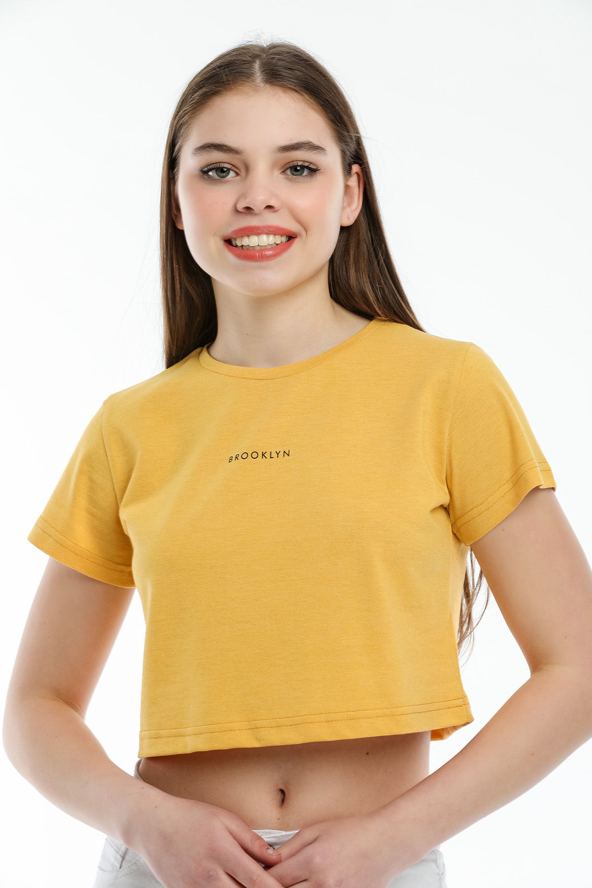 Superlife-Tricou cu imprimeu Brookyn pentru femei, cu decolteu ochi, cu croiala normală Spr21y14 1