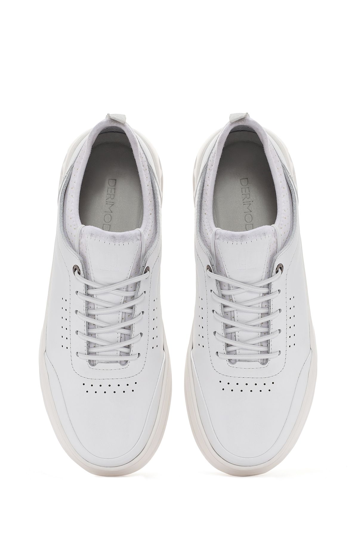 Derimod-White Leather Sneaker - Men's, Lace-up, 24sfd623418 7