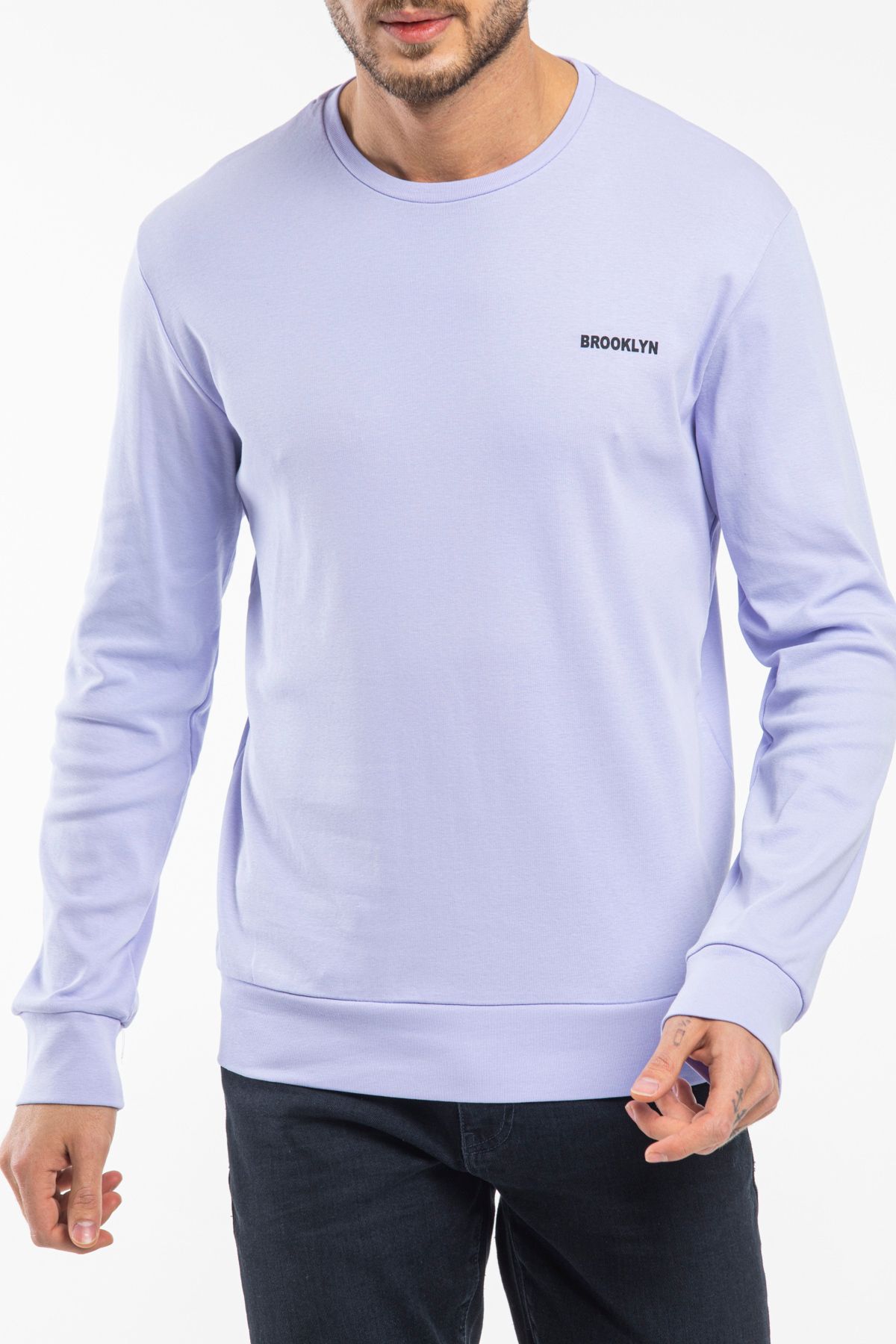 Superlife-Crew Neck Long Sleeve Slim Fit Thin Men's Sweatshirt Spr2019k18 2