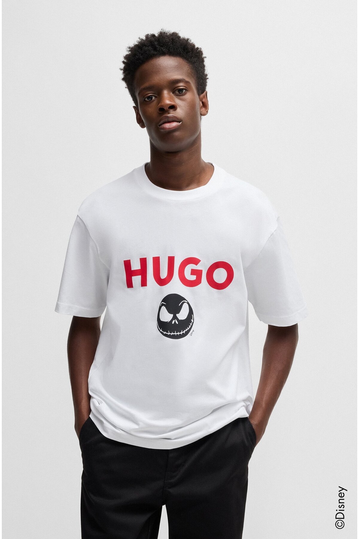 هوگو تی‌شرت آستین کوتاه مردانه طرح لوگو سفید، یقه گرد، کد ۵۰۵۳۷۹۸۶-۱۰۰