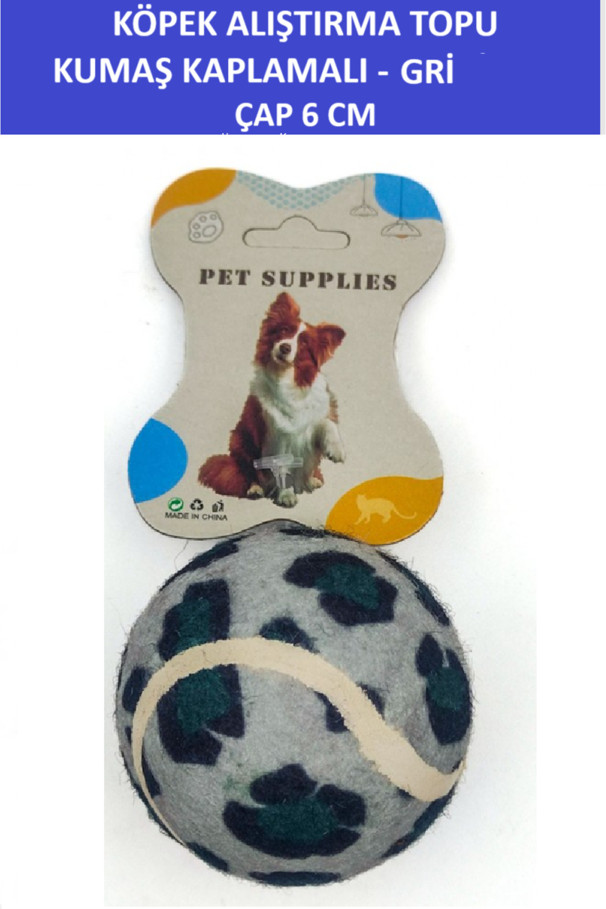 ZETCONCEPT-Fabric Coated Dog Training Ball (6 cm Diameter) Durable - in Tennis Ball Hard 1