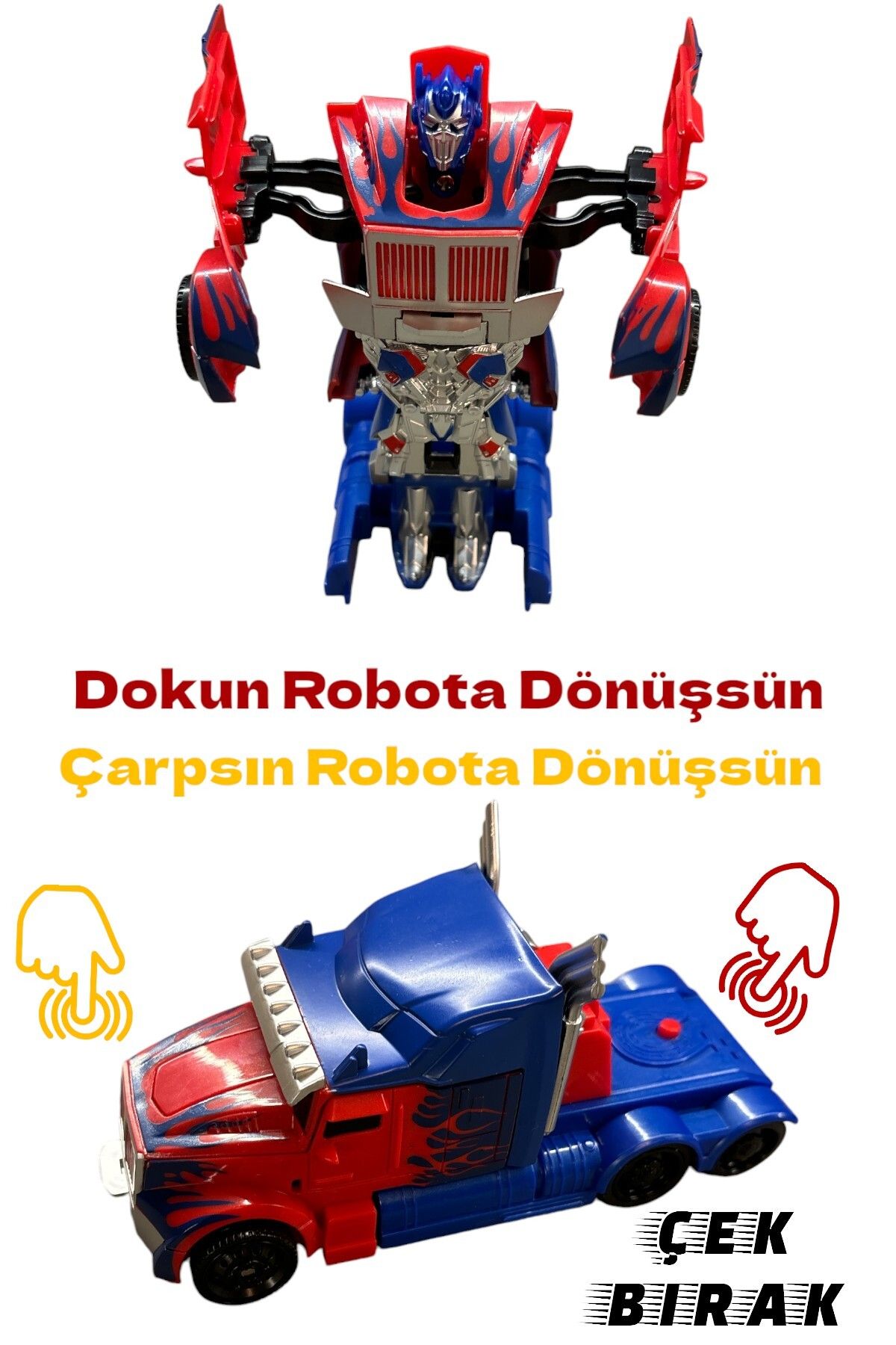 Robota Dönüşen Çek Bırak Araba Oyuncak Tır Optimus Prime